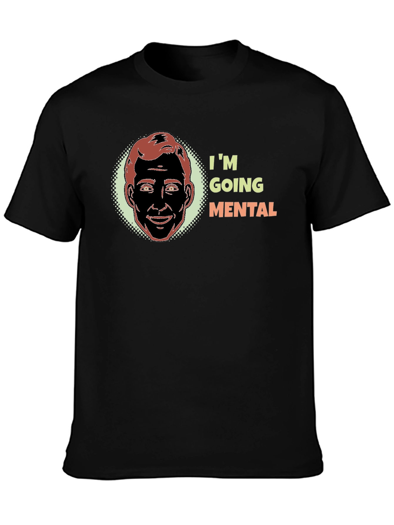 Black I'm Going Mental Graphic T-Shirt view 3