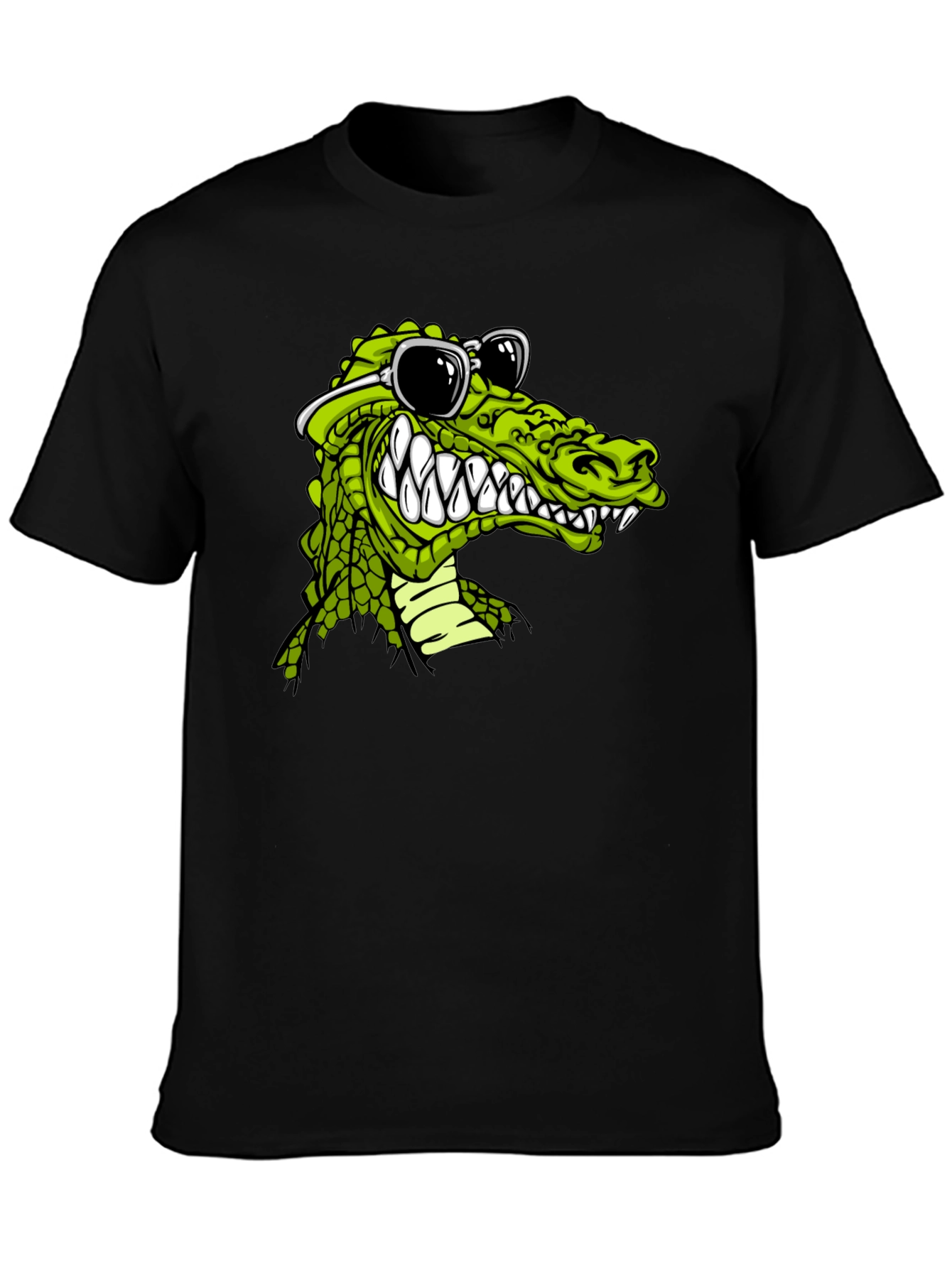 Black Cool Alligator Graphic Tee view 3