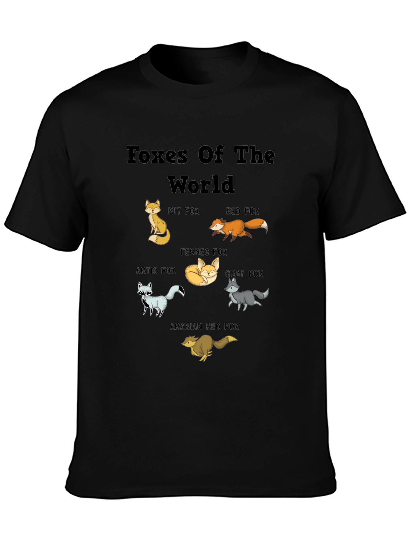 Black Foxes of the World T-Shirt view 3