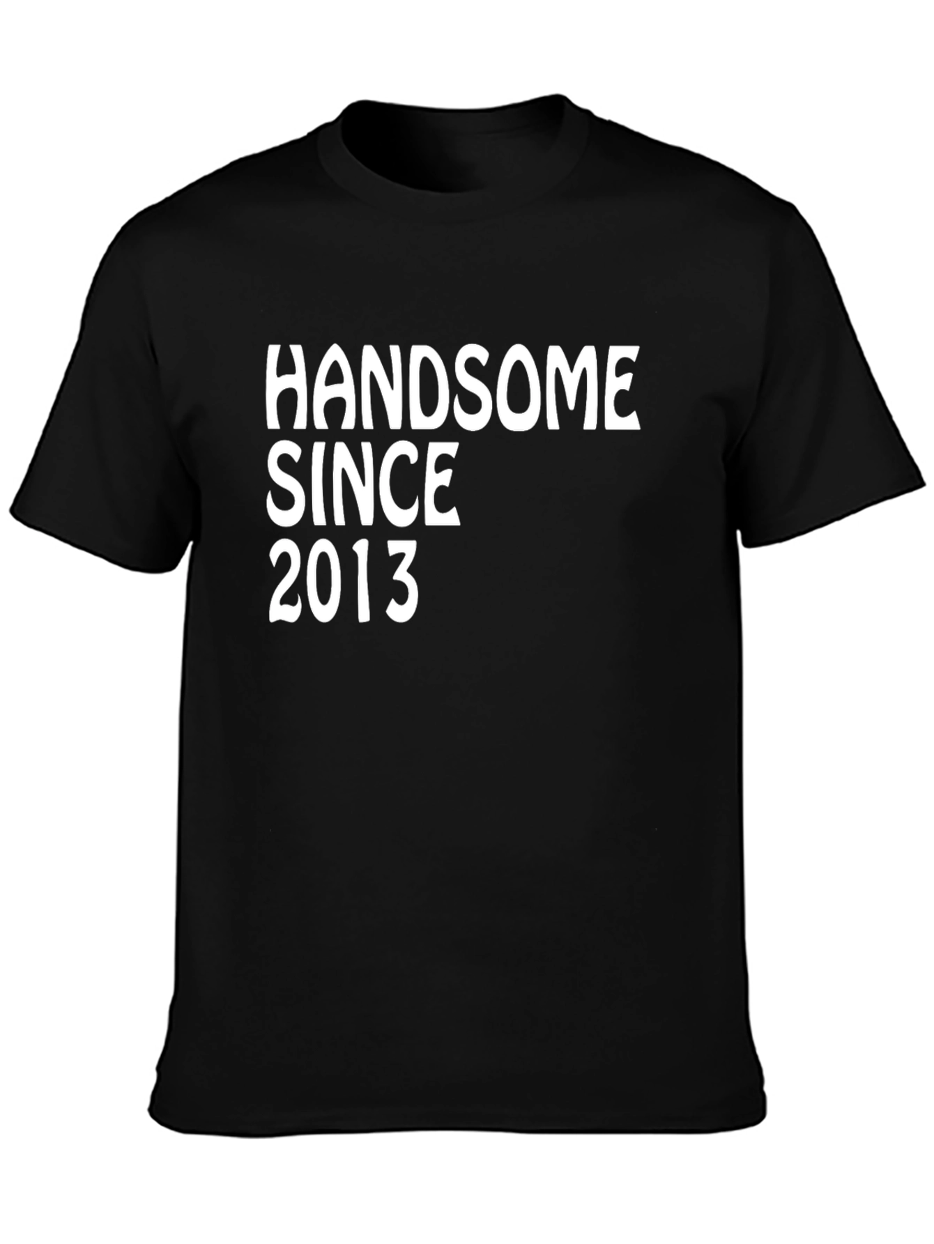 Black Handsome Since 2013 Graphic Tee - Black Cotton Blend view 3
