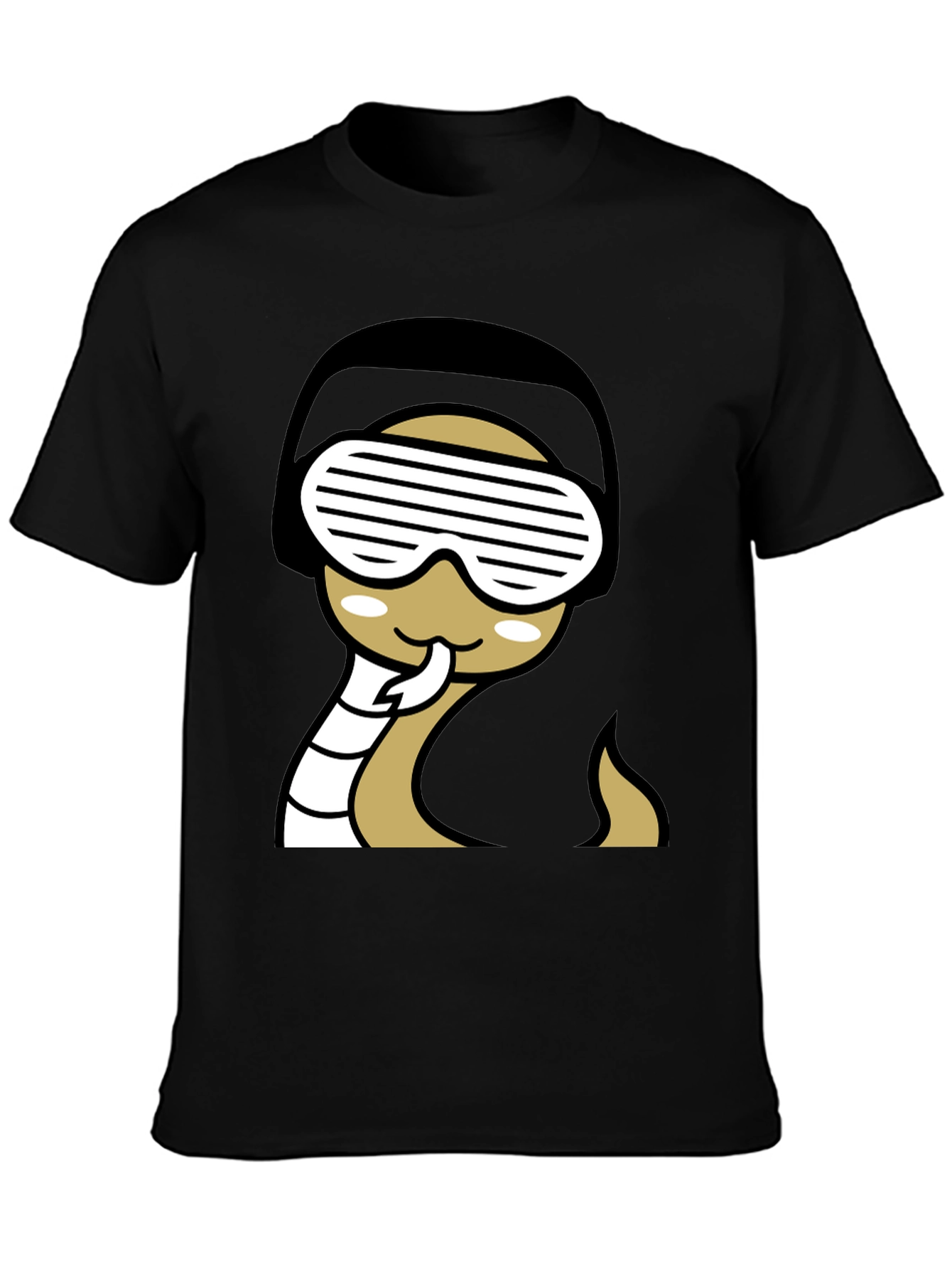 Black Cool Snake T-Shirt - Black Graphic Tee view 3