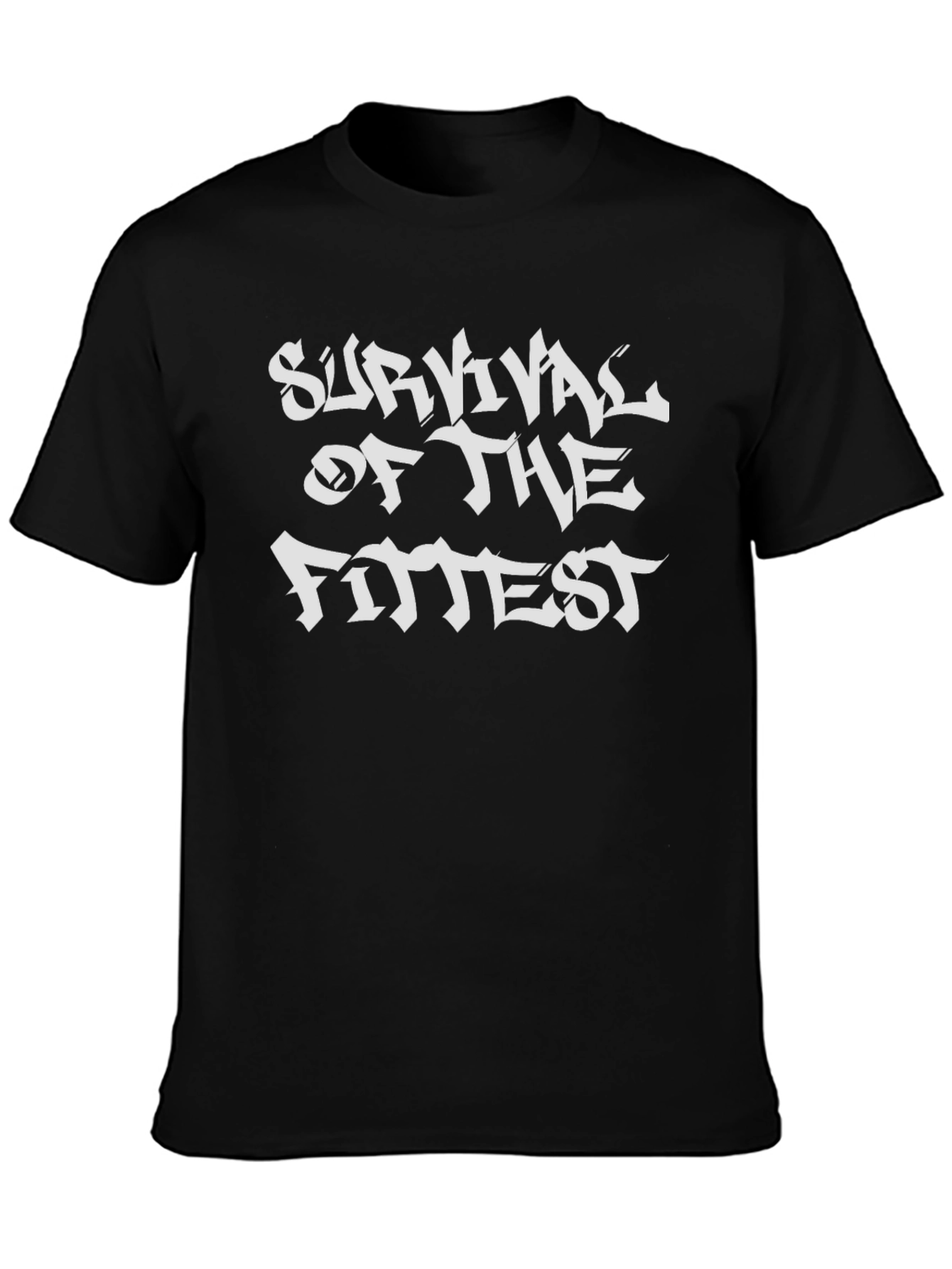 Black Survival of the Fittest Black Graphic Tee view 3