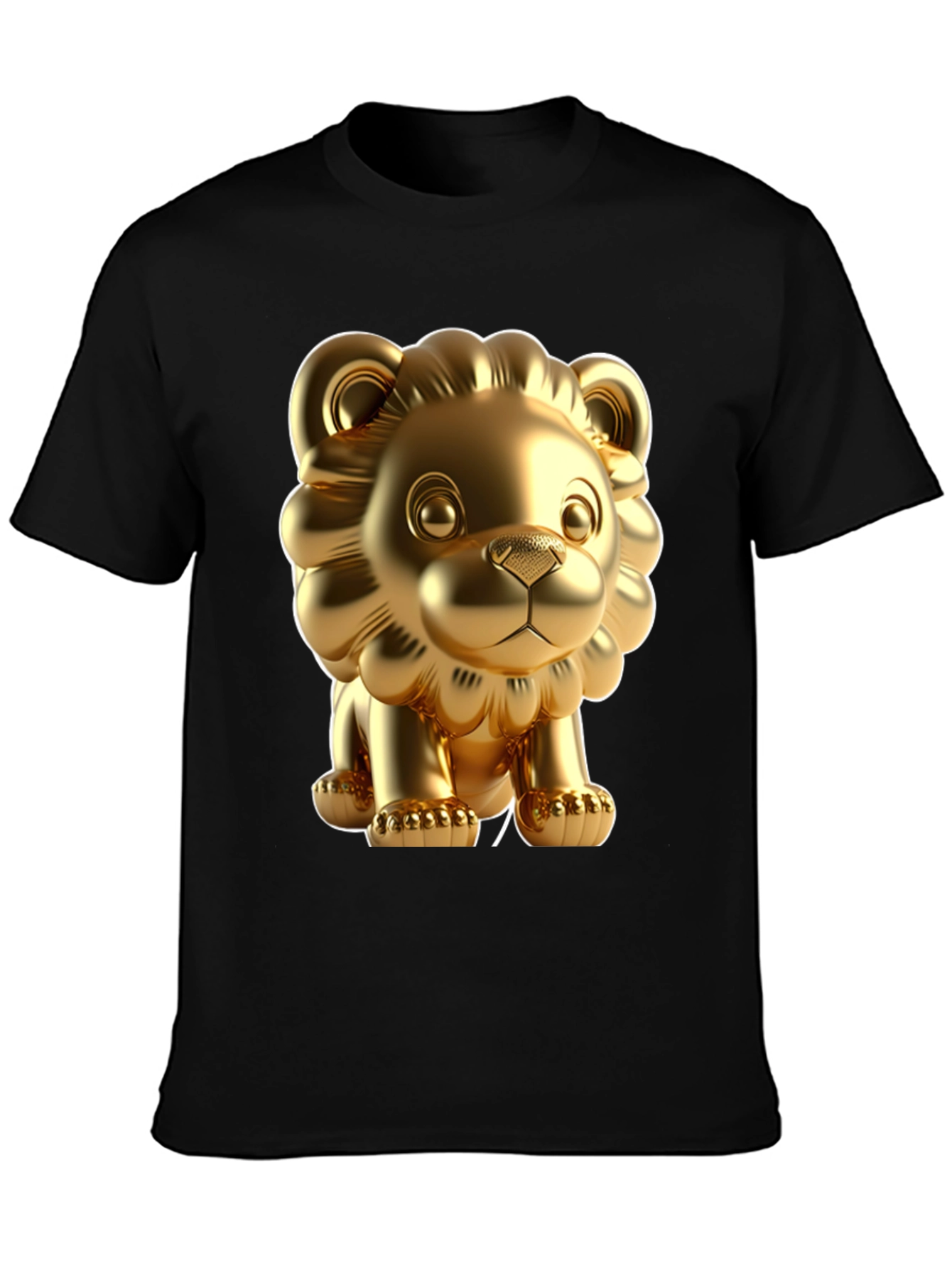 Black Golden Lion Graphic Tee - Bold Style, Soft Fabric view 3