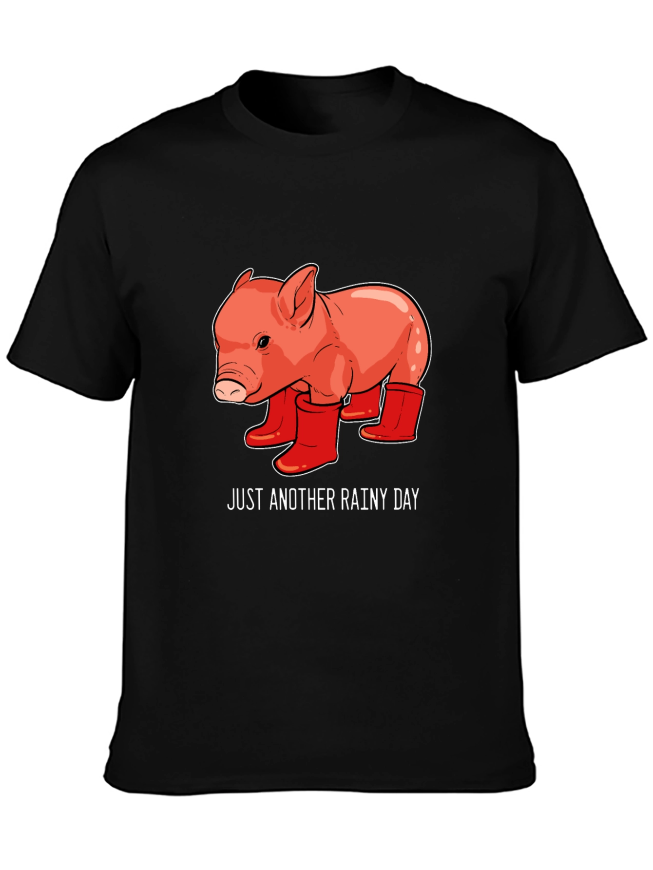 Black Rainy Day Piglet Tee view 3