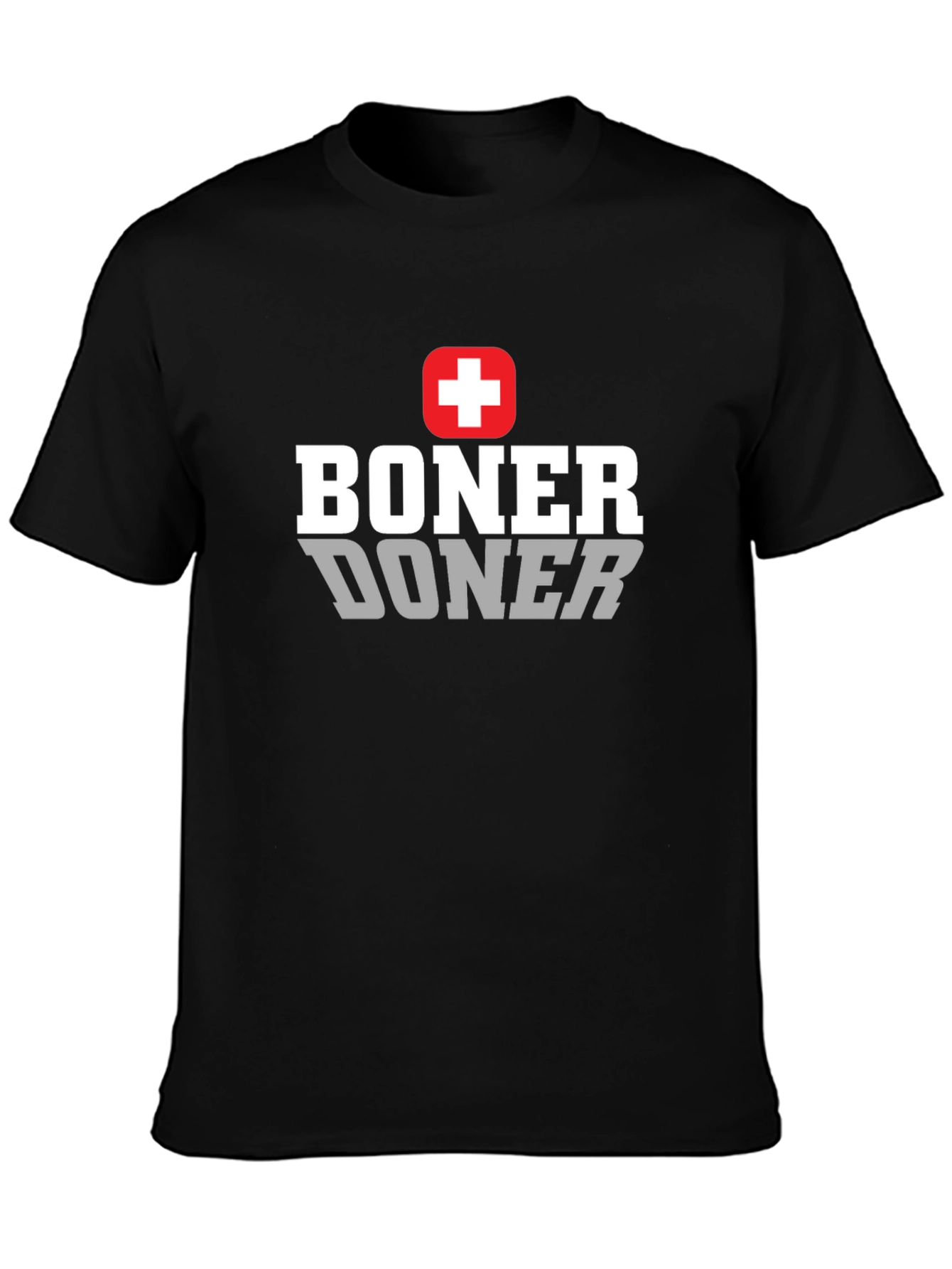 Black Boner Doner T-Shirt Funny Graphic Tee view 3
