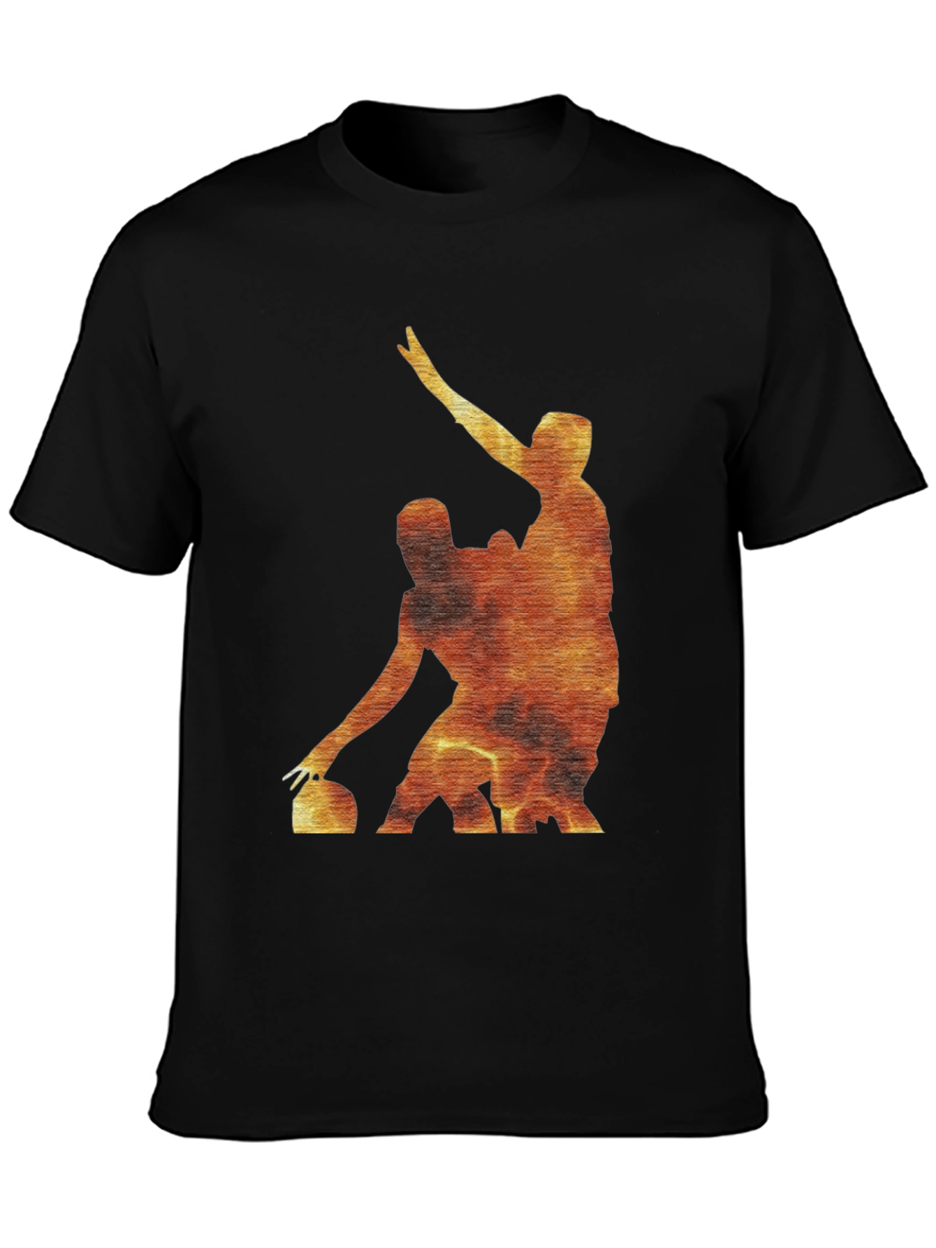 Black Fiery Curling Players Black T-Shirt view 3