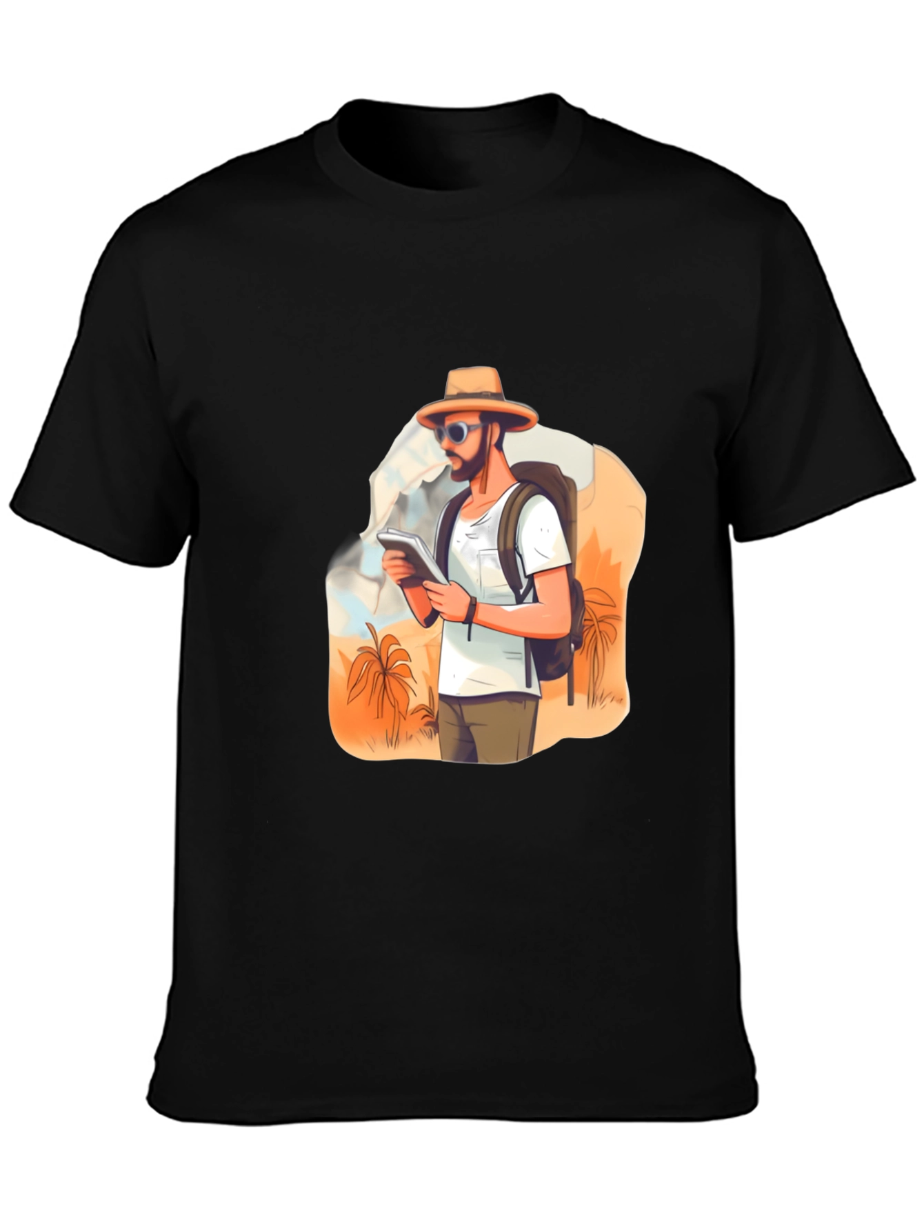 Black Traveler Graphic T-Shirt - Adventure Awaits! view 3