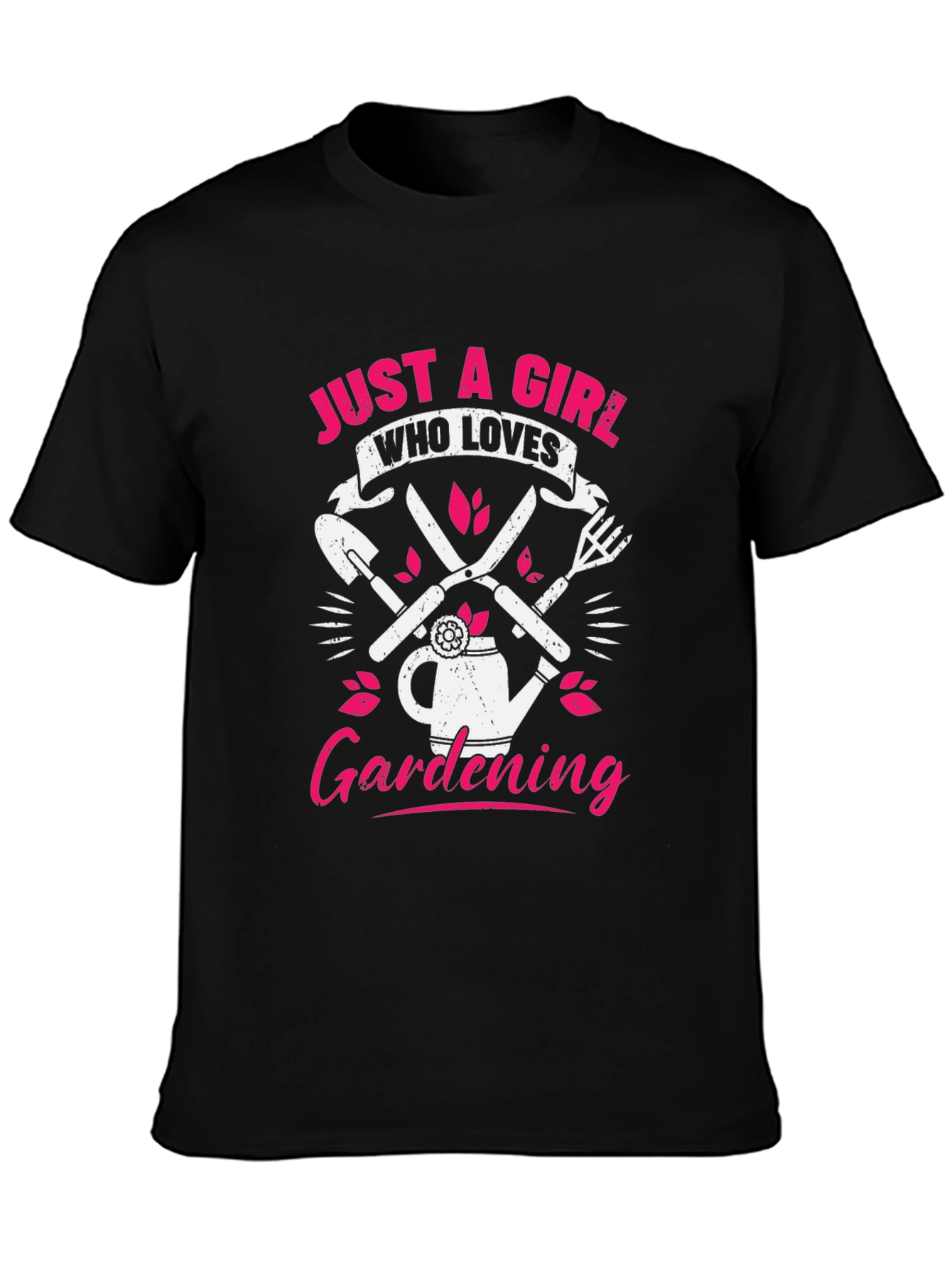 Black Just a Girl Who Loves Gardening T-Shirt view 3