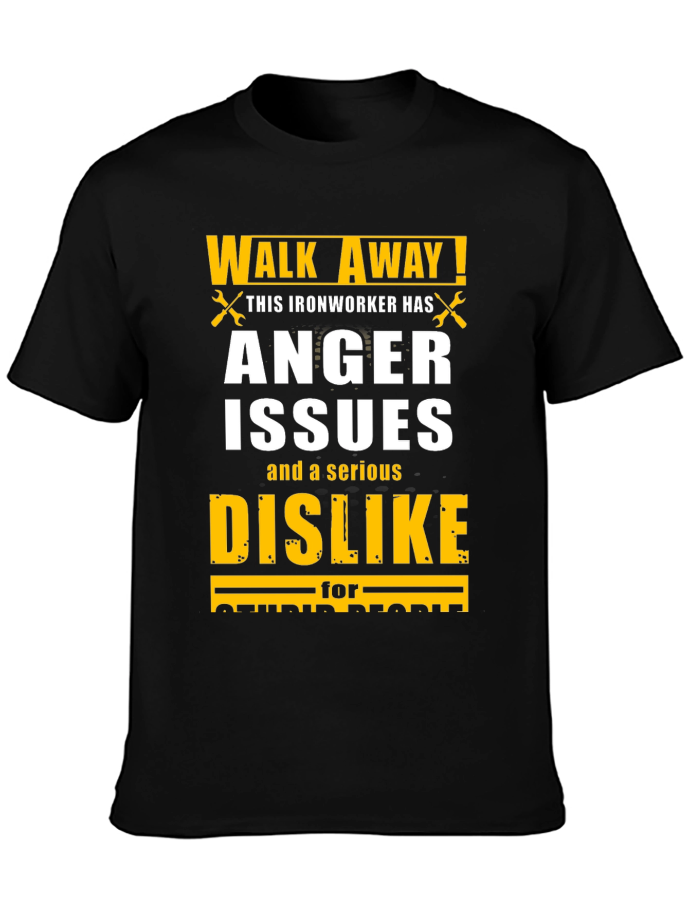 Black Ironworker Anger Issues Graphic T-Shirt view 3