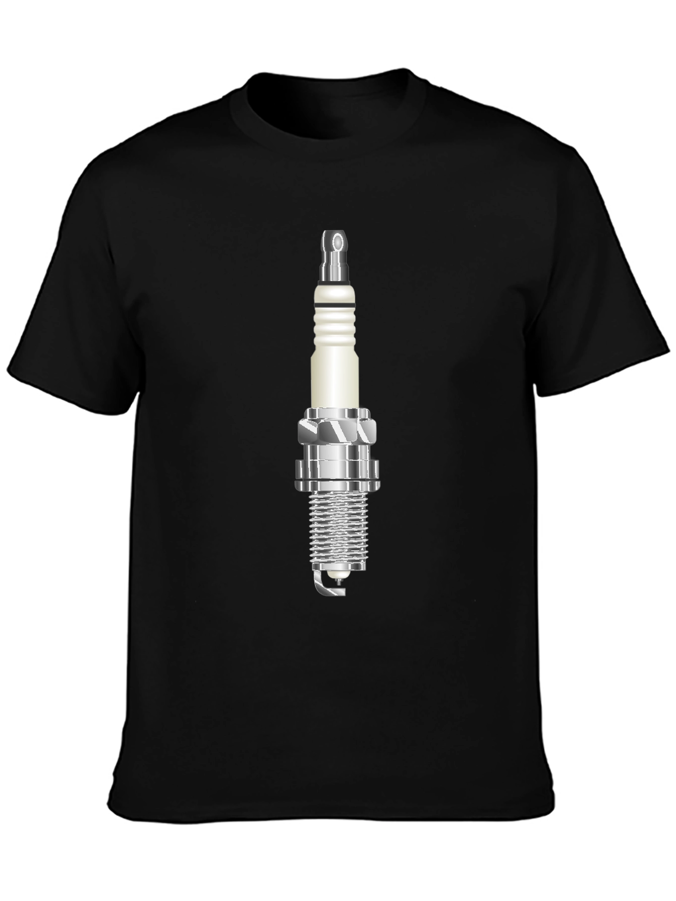 Black Spark Plug Graphic Tee - Black Cotton view 3