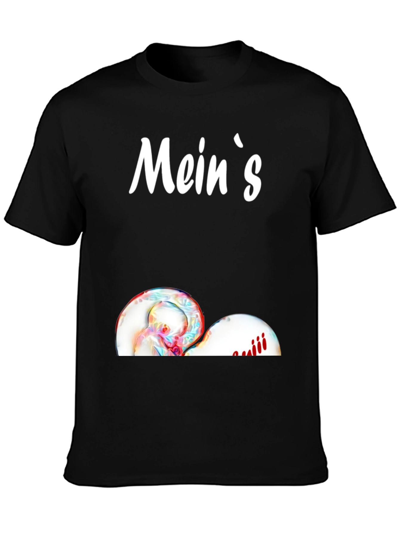 Black Mein's Graphic Tee - Funny Novelty T-Shirt view 3