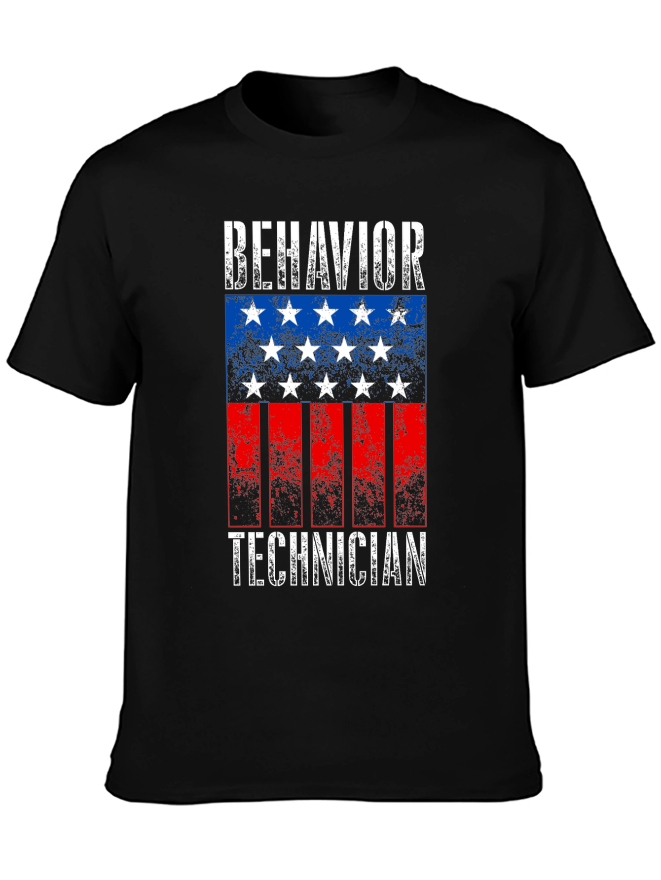Black Behavior Technician Flag T-Shirt view 3