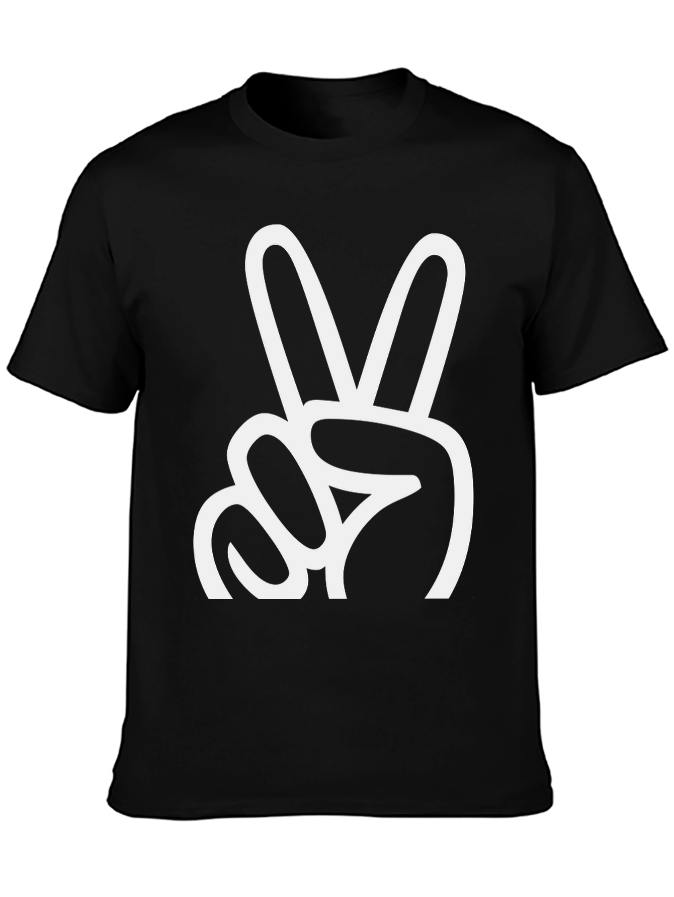 Black Peace Sign Graphic Tee - Classic Black view 3