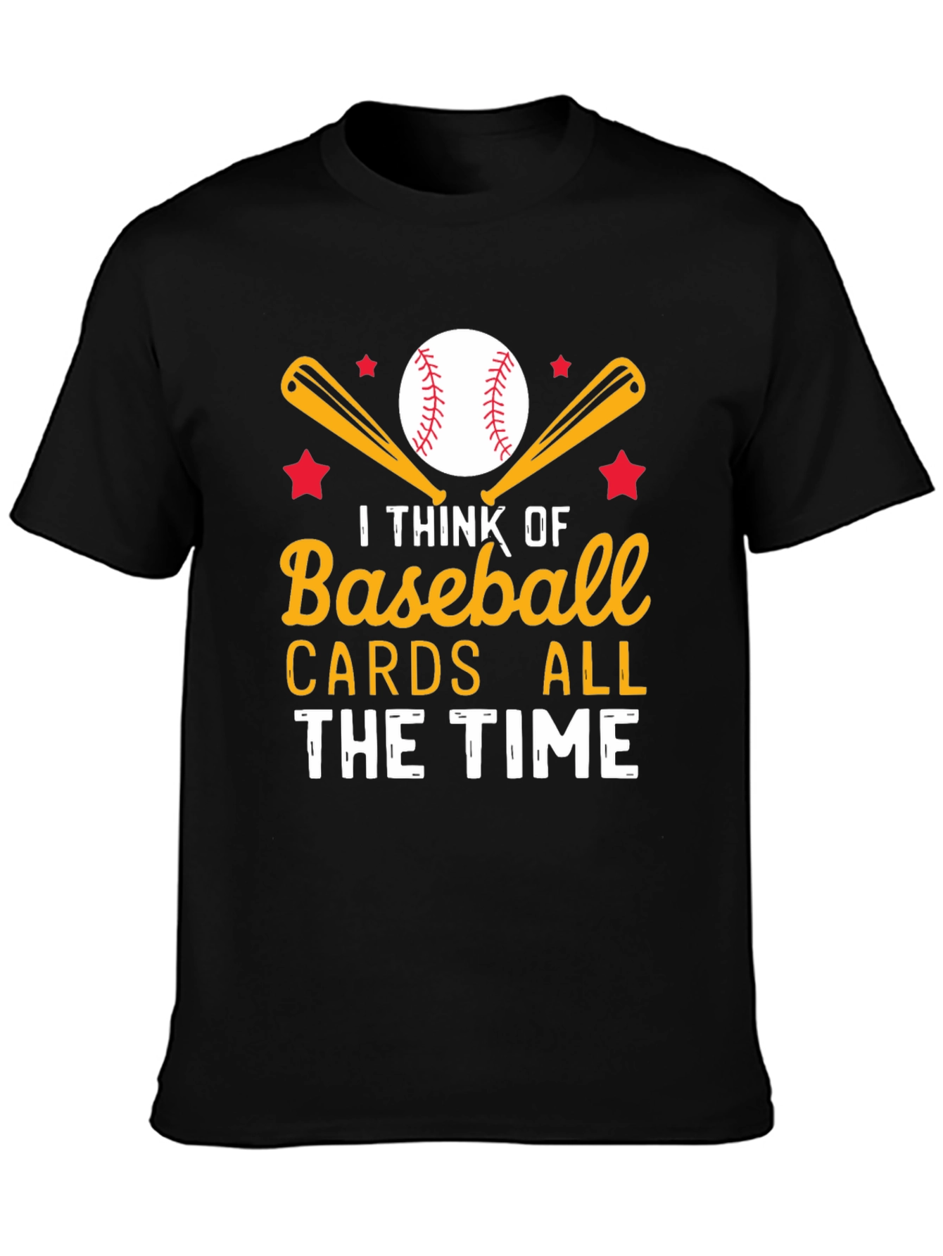 Black Baseball Cards All The Time T-Shirt view 3