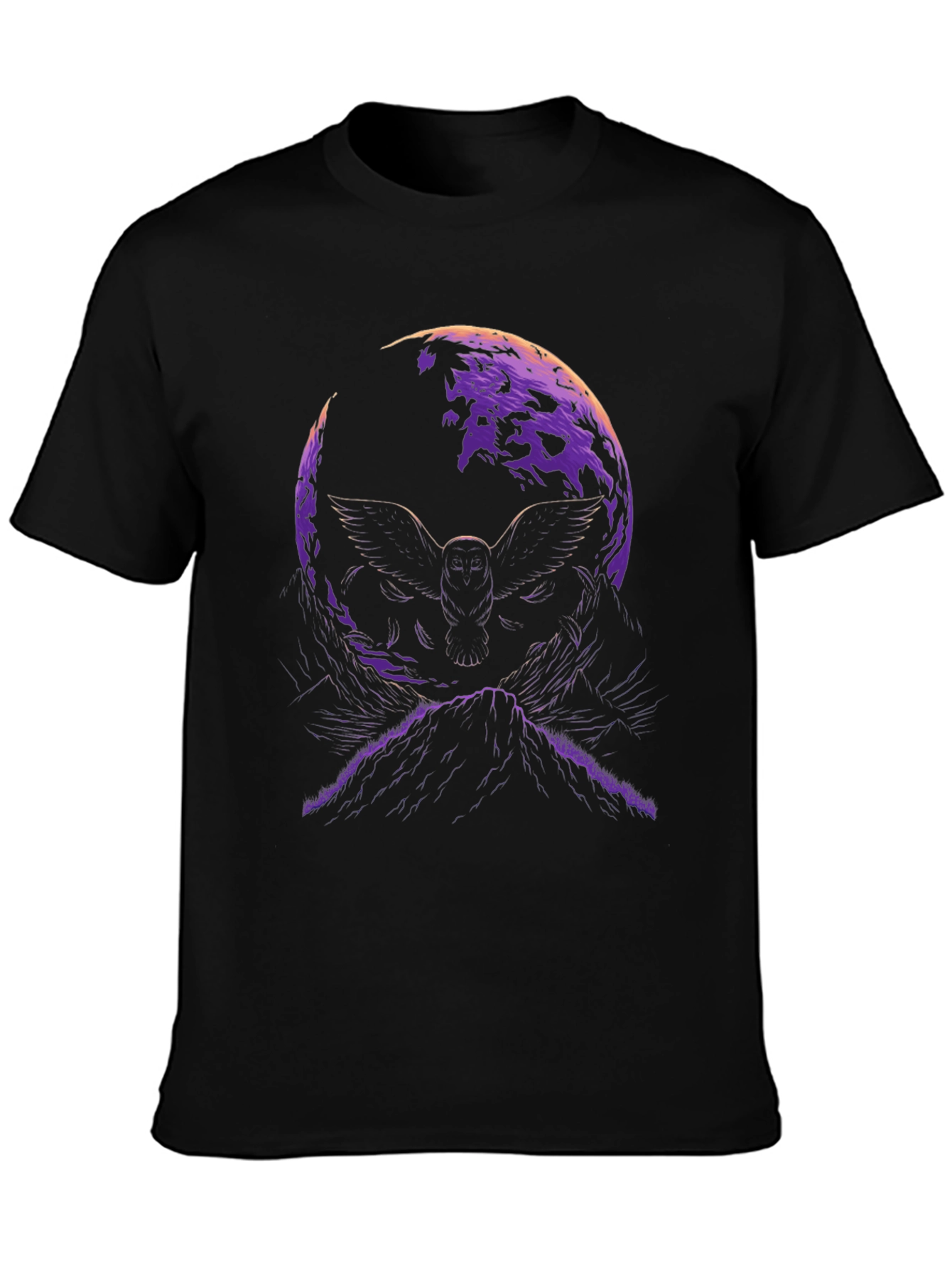 Black Owl Moon Graphic T-Shirt view 3