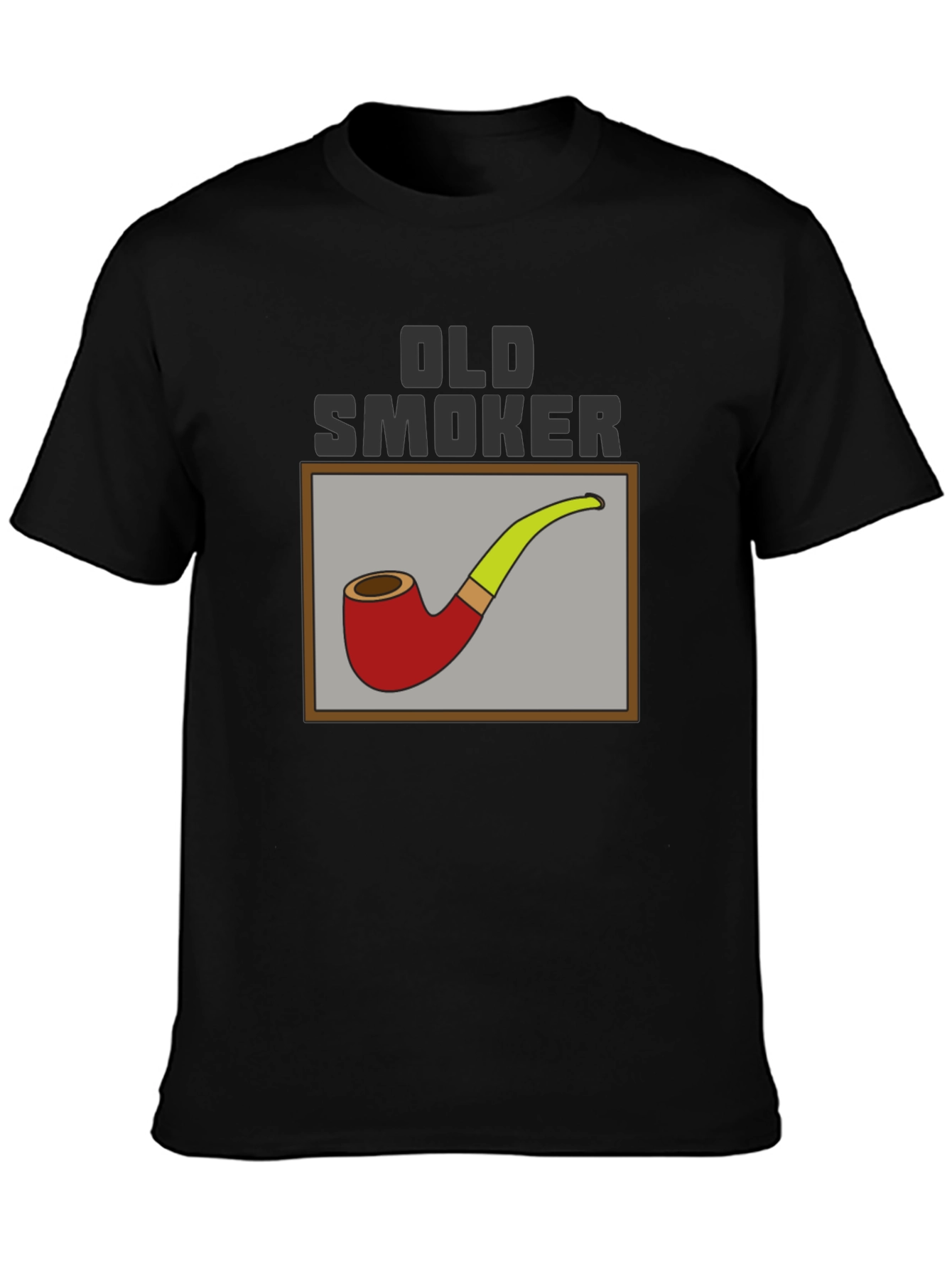 Black Old Smoker Pipe T-Shirt - Classic Design view 3