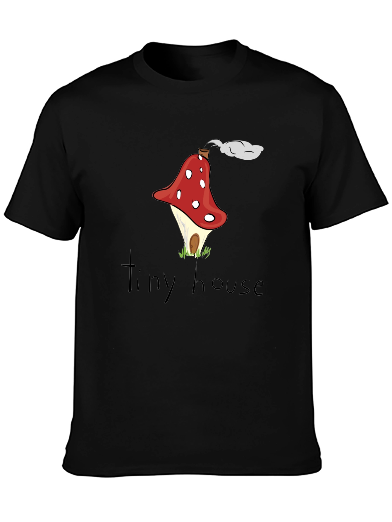 Black Mushroom House Graphic Tee - Quirky & Unique Design view 3