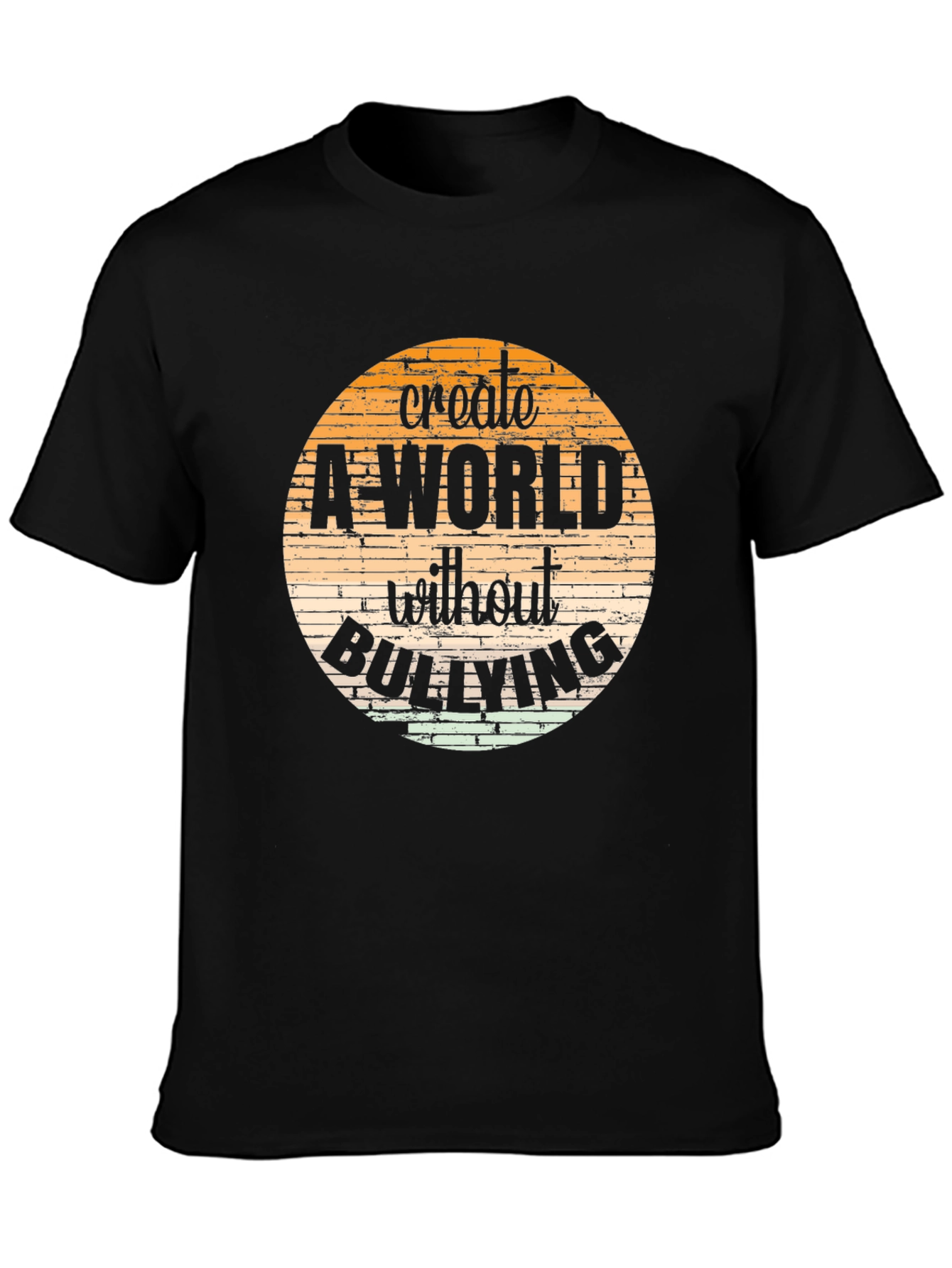 Black Create a World Without Bullying Graphic Tee view 3