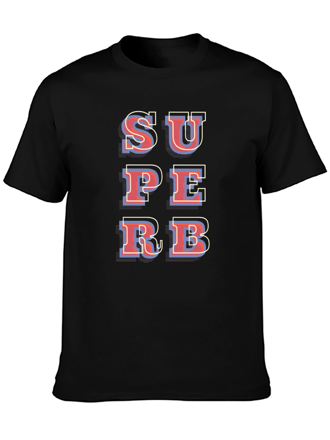 Black Superbe Graphic T-Shirt - Black Cotton Blend view 3