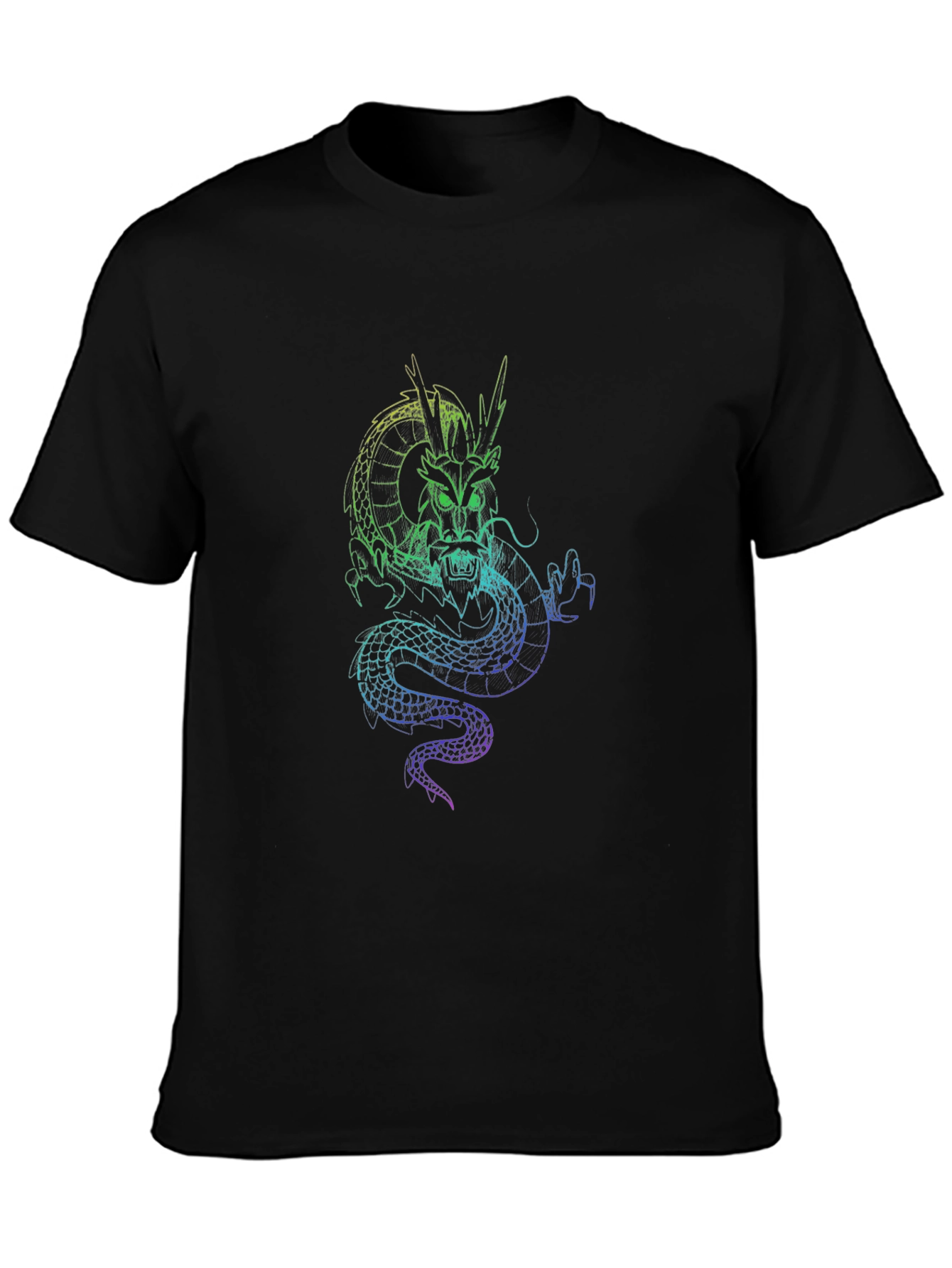 Black Dragon Graphic T-Shirt - Men's Black Tee view 3
