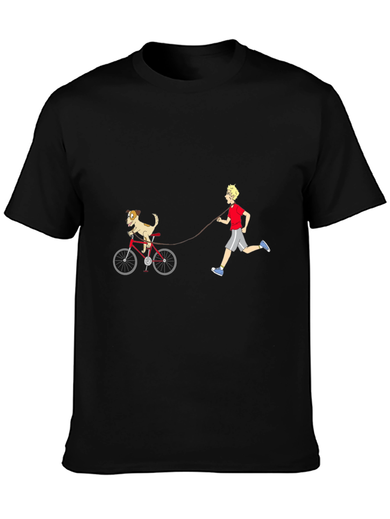 Black Dog on Bike Graphic Tee view 3