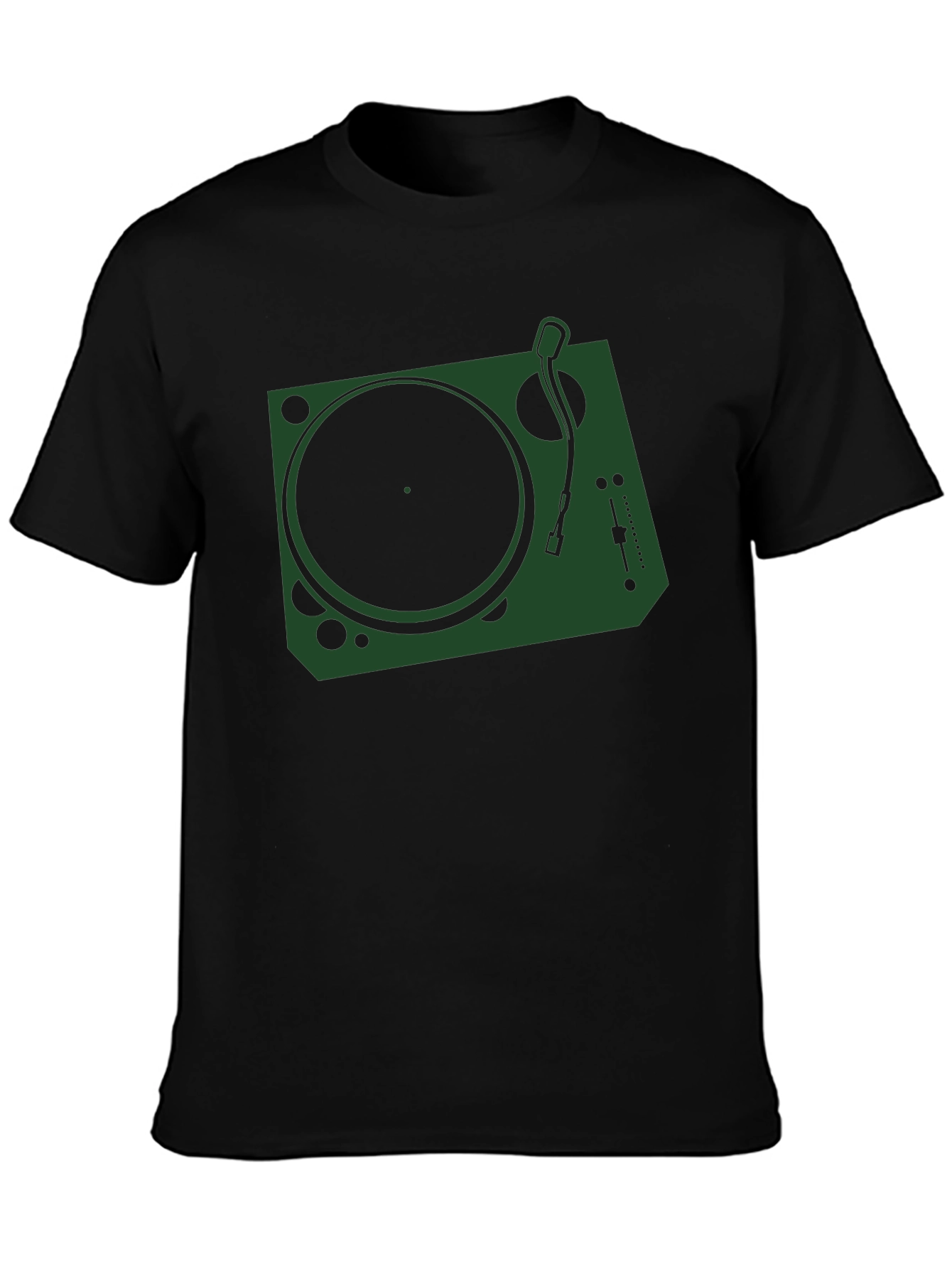 Black DJ Turntable Graphic T-Shirt - Black view 3