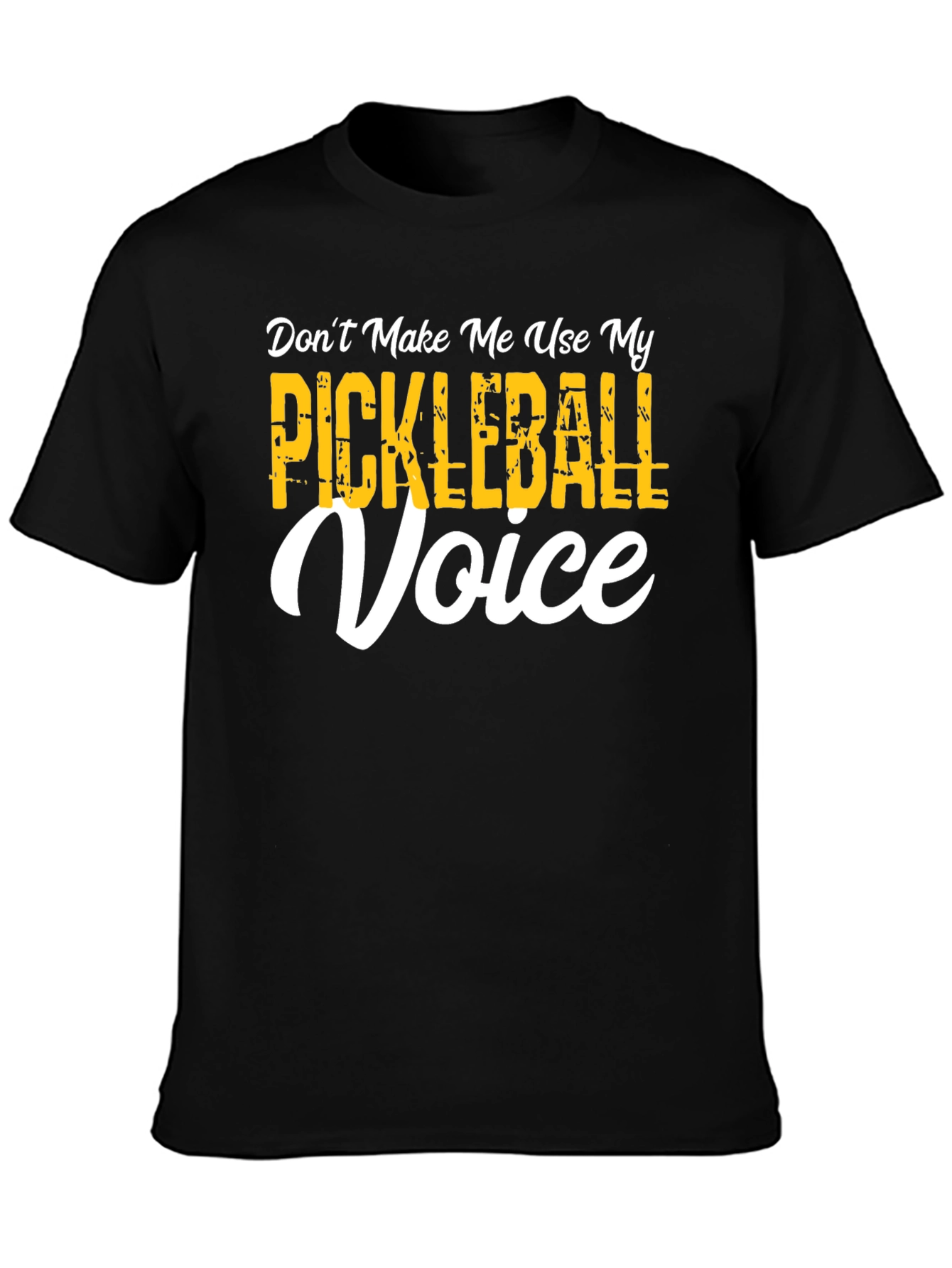 Black Pickleball Voice T-Shirt - Funny Graphic Tee view 3