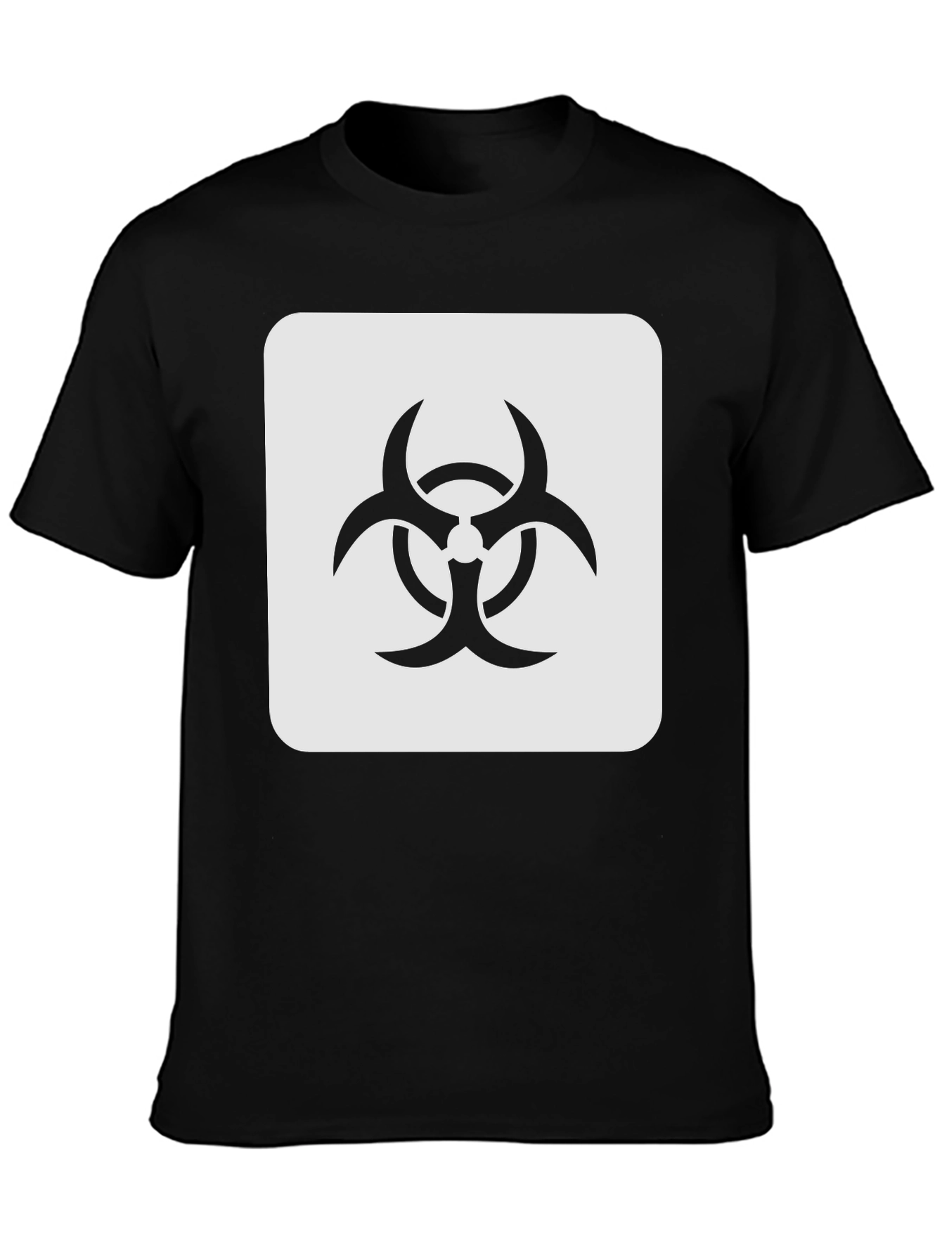 Black Biohazard Symbol Graphic Tee - Black Cotton Blend T-Shirt view 3