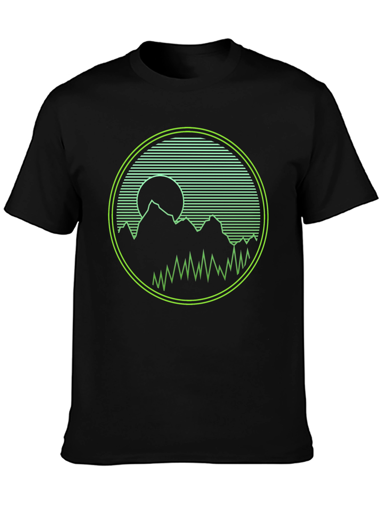 Black Neon Mountainscape Graphic Tee view 3