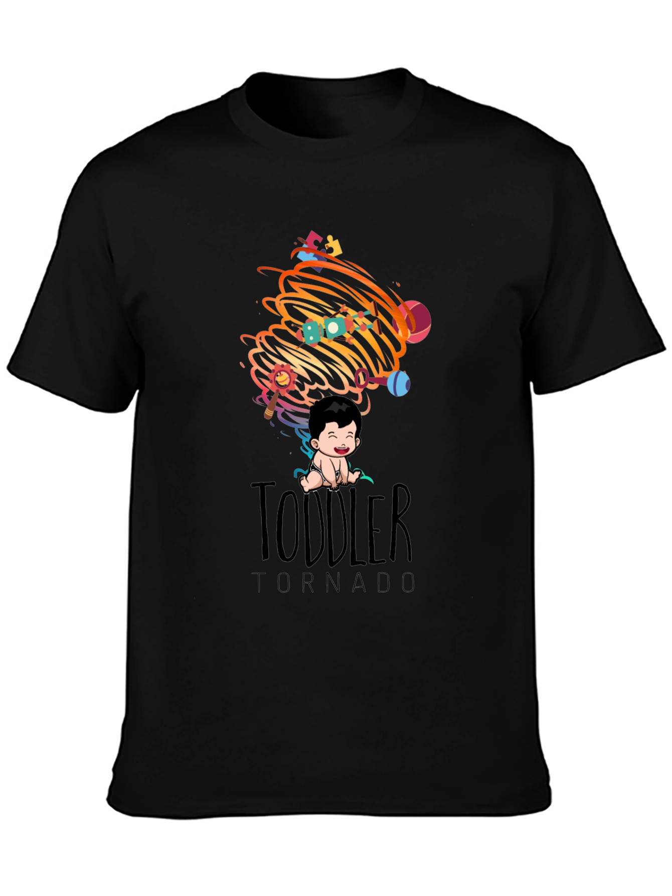 Black Toddler Tornado Graphic Tee view 3