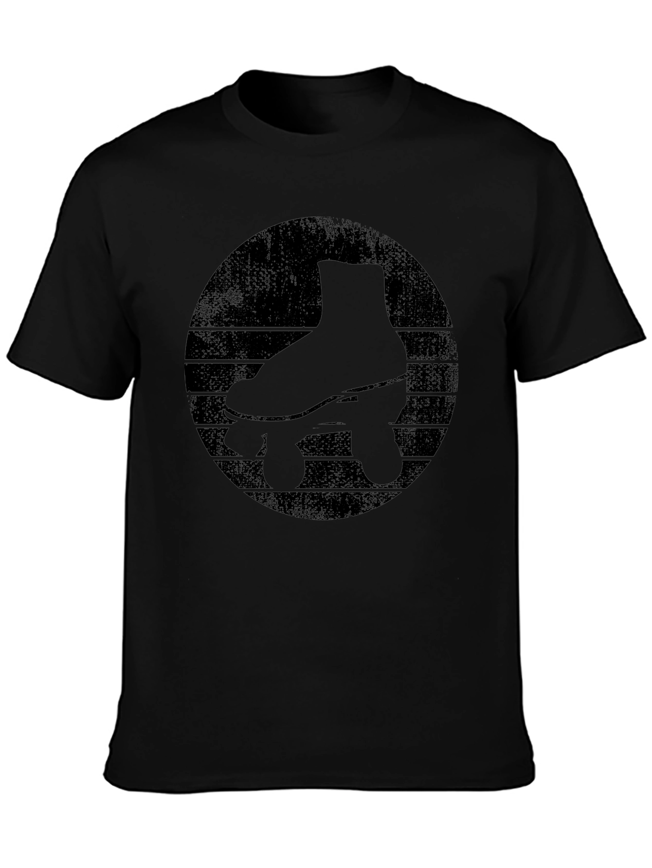 Black Retro Roller Skate Graphic Tee - Black view 3