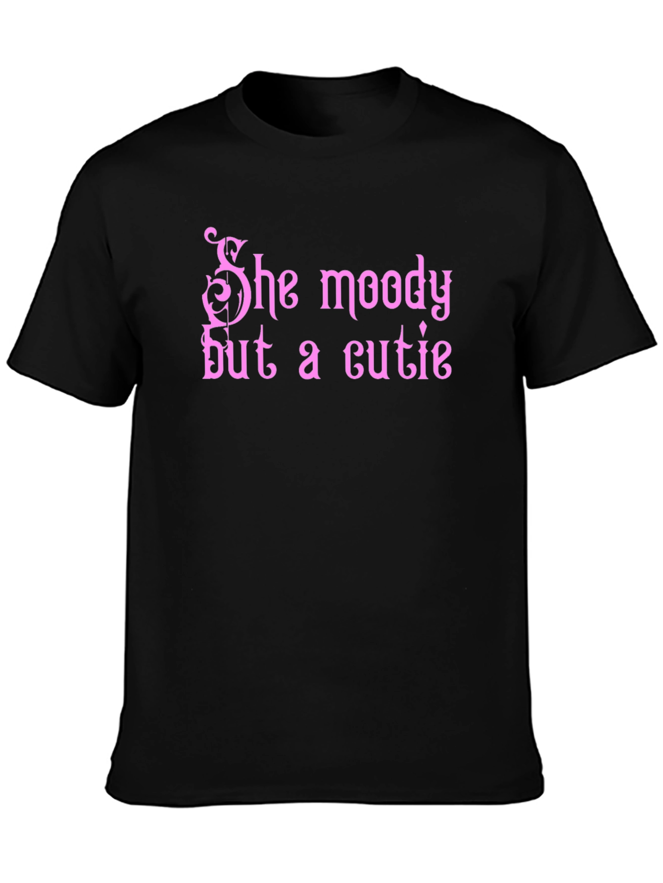 Black She Moody But A Cutie Graphic Tee view 3