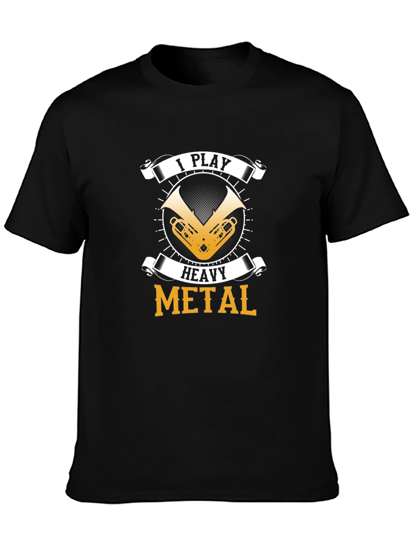Black I Play Heavy Metal T-Shirt view 3