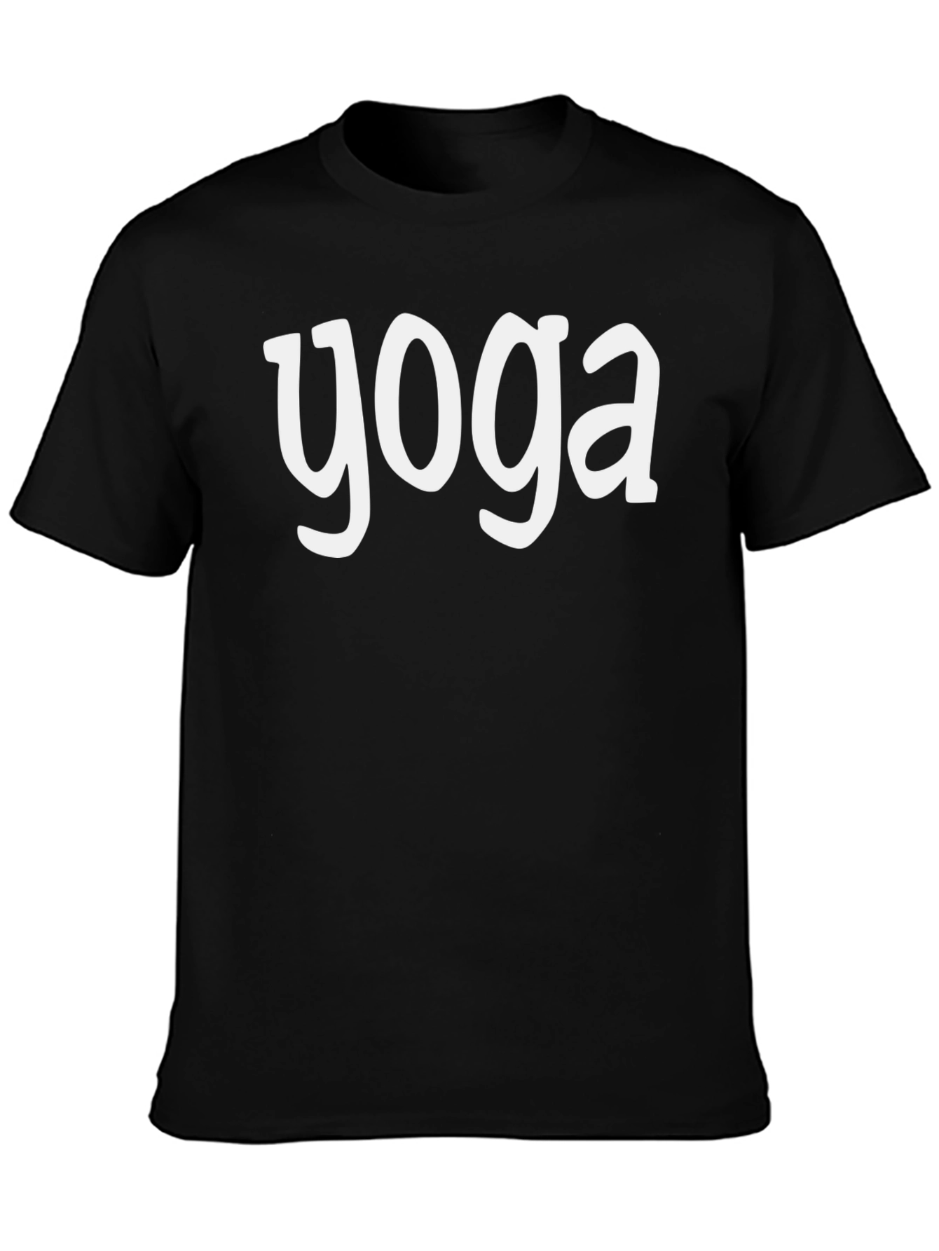Black Yoga Graphic Tee - Soft Cotton Casual Shirt view 3