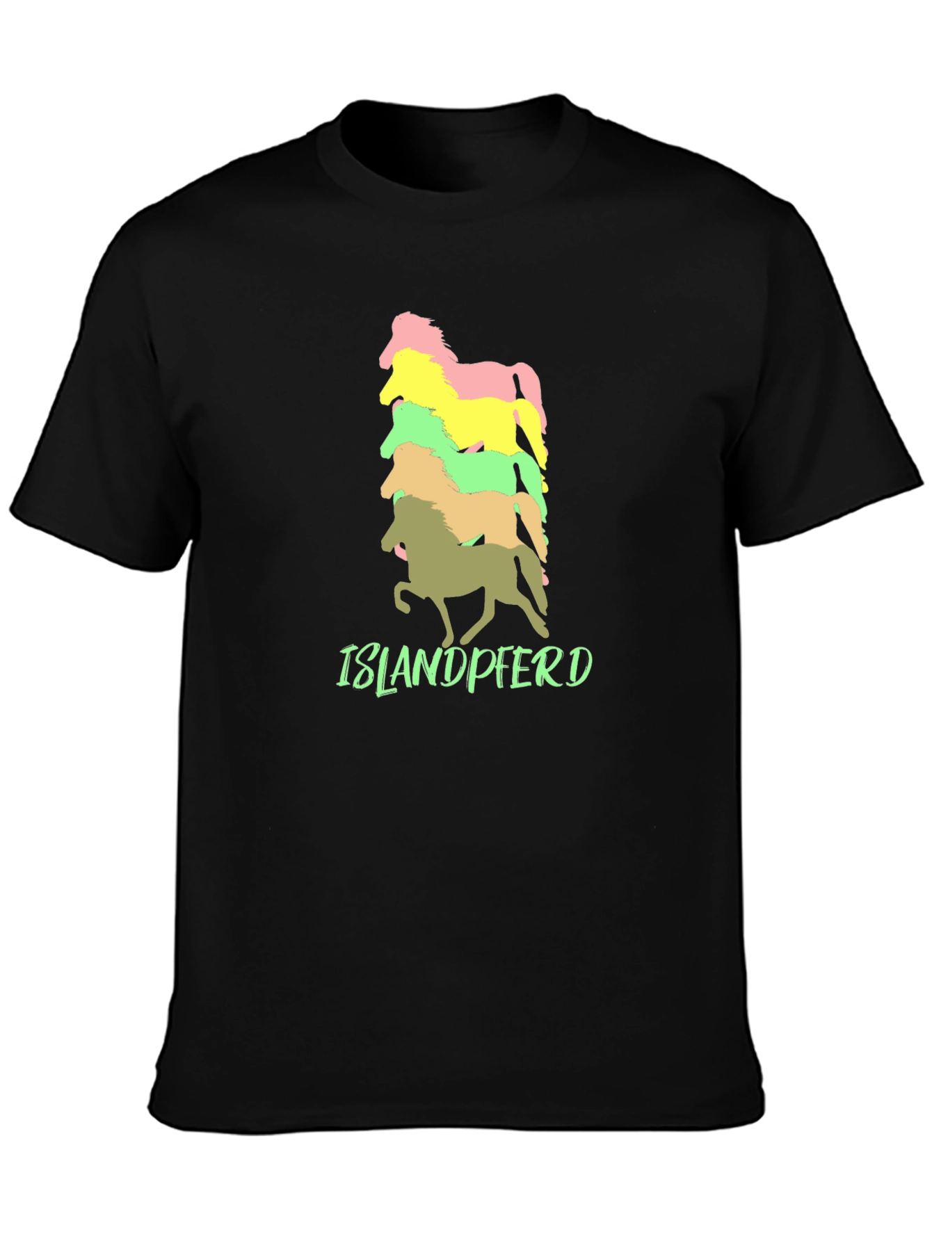 Black Islandpferd Horse T-Shirt - Stacked Design view 3