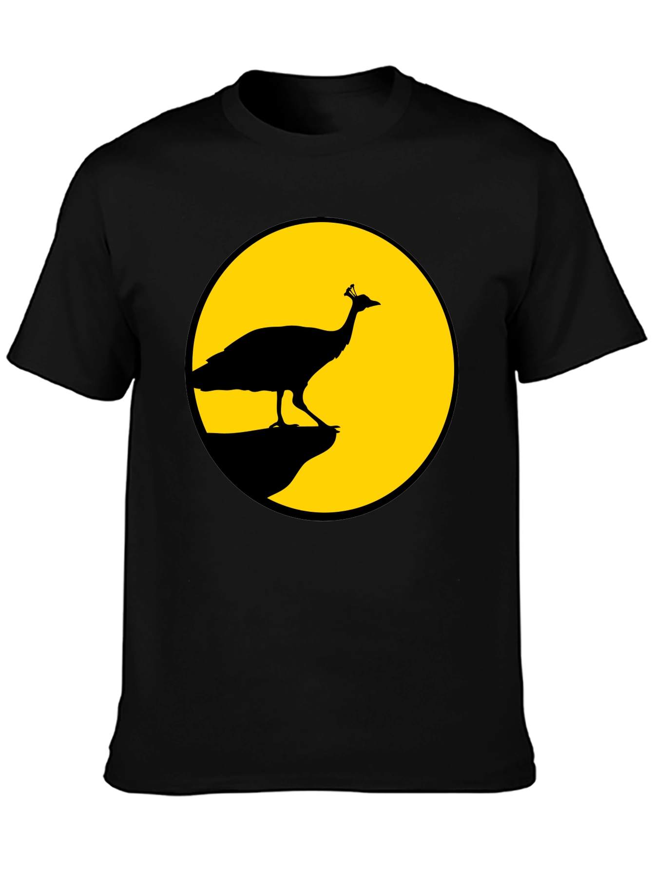 Peacock Silhouette T-Shirt - Black - 3