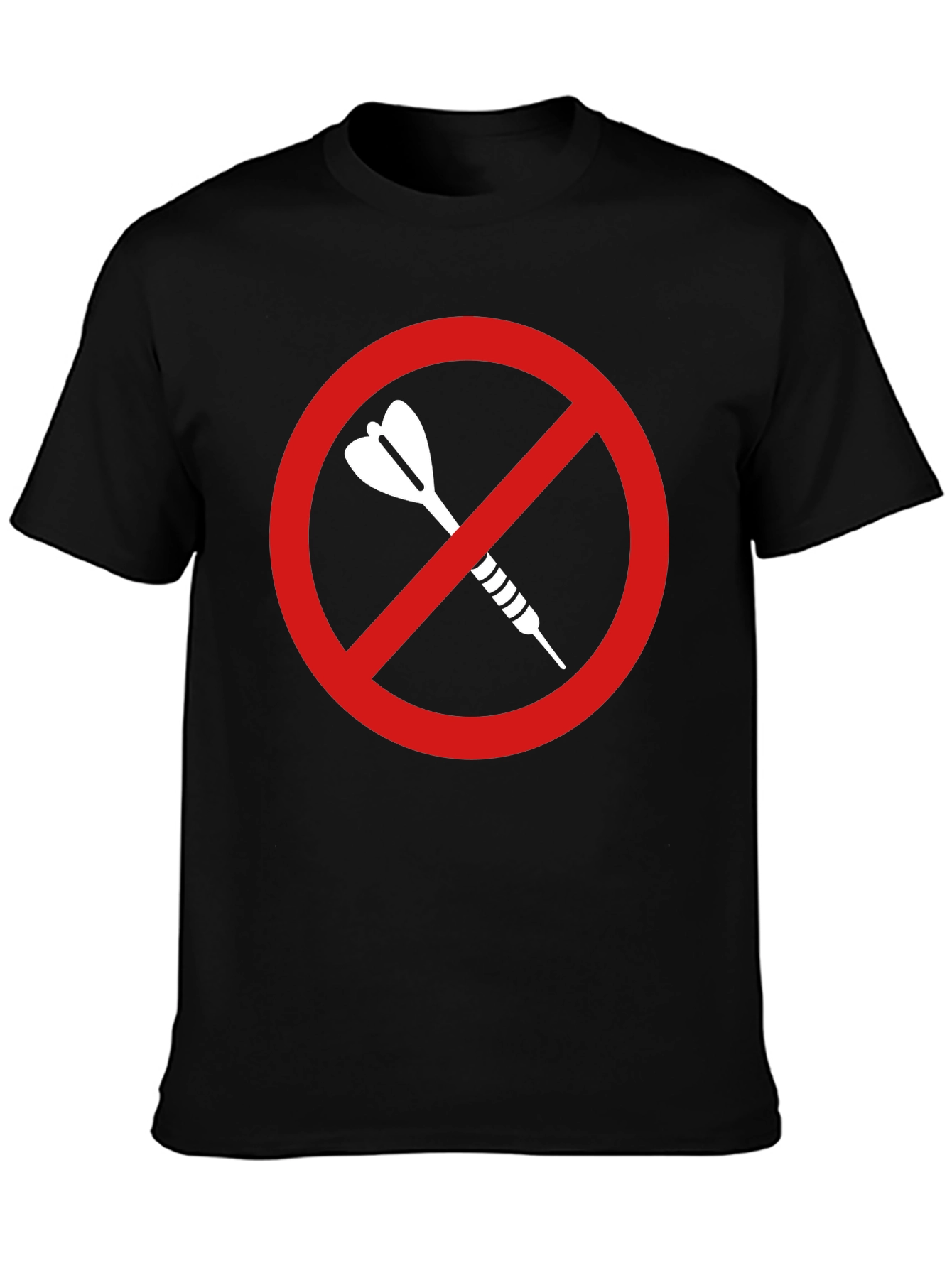 Black No Darts Allowed T-Shirt - Dart Game Ban Tee view 3