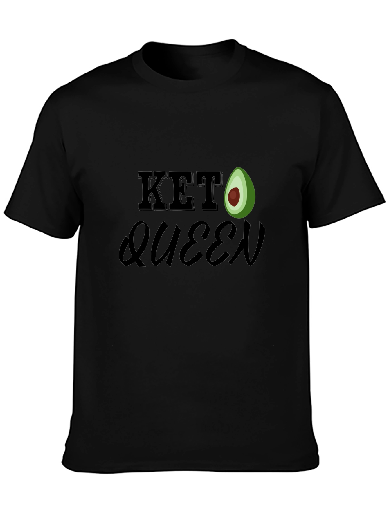Black Keto Queen Avocado T-Shirt - Black view 3