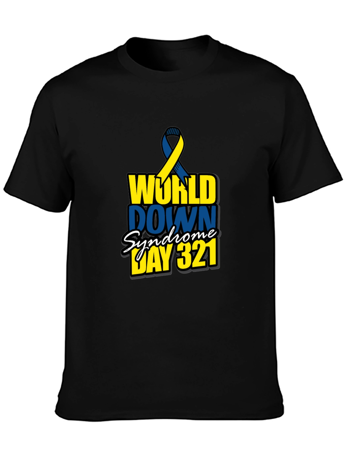 Black World Down Syndrome Awareness Day 321 Black T-Shirt view 3