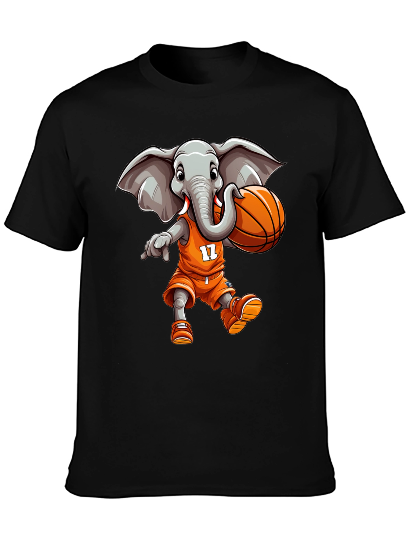 Black Elephant Basketball Player T-Shirt view 3
