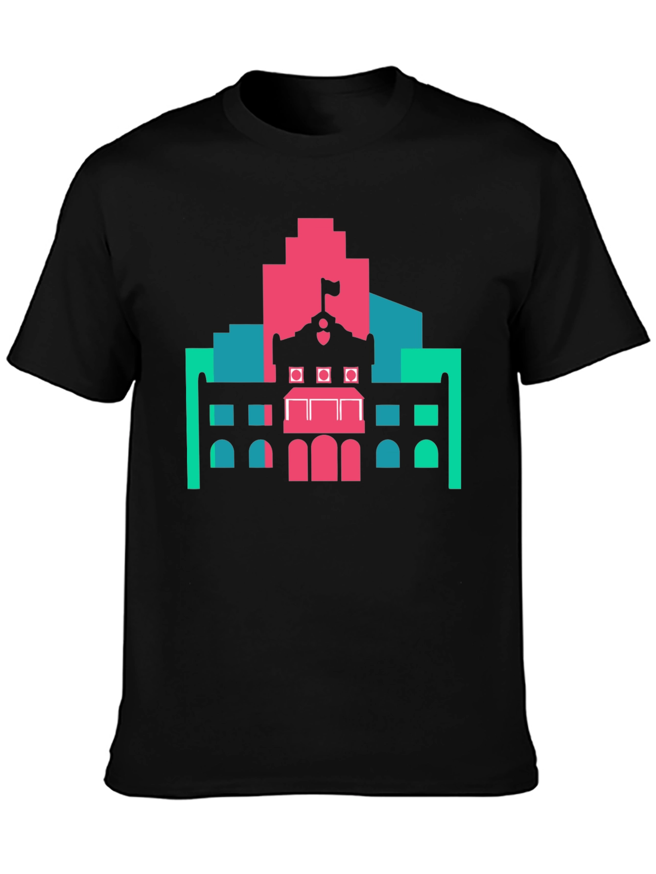 Black Architectural Graphic Tee - Modern Building Design view 3