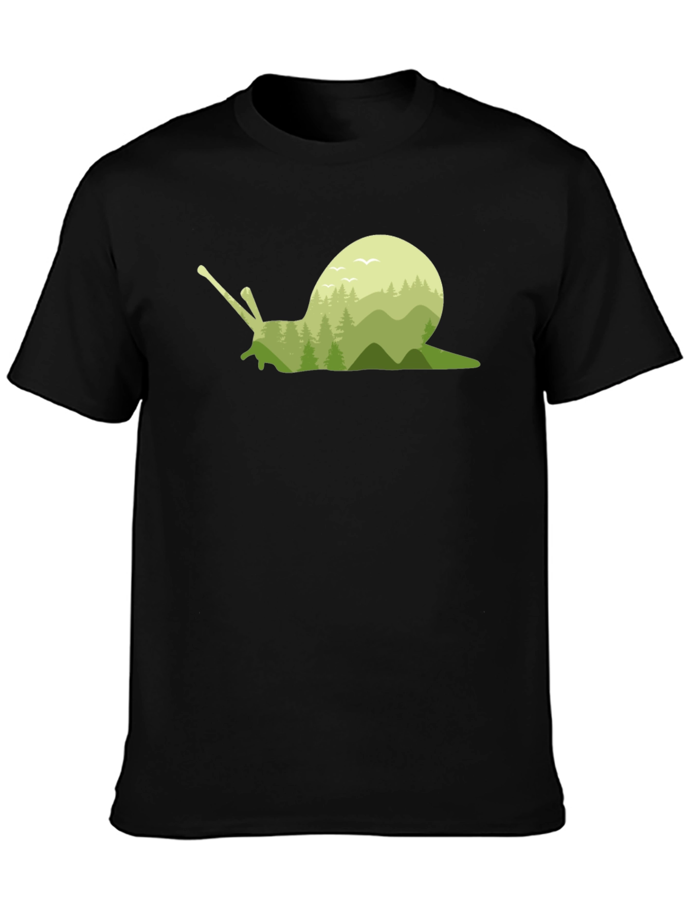 Black Nature Snail Graphic Tee - Soft Cotton Blend view 3