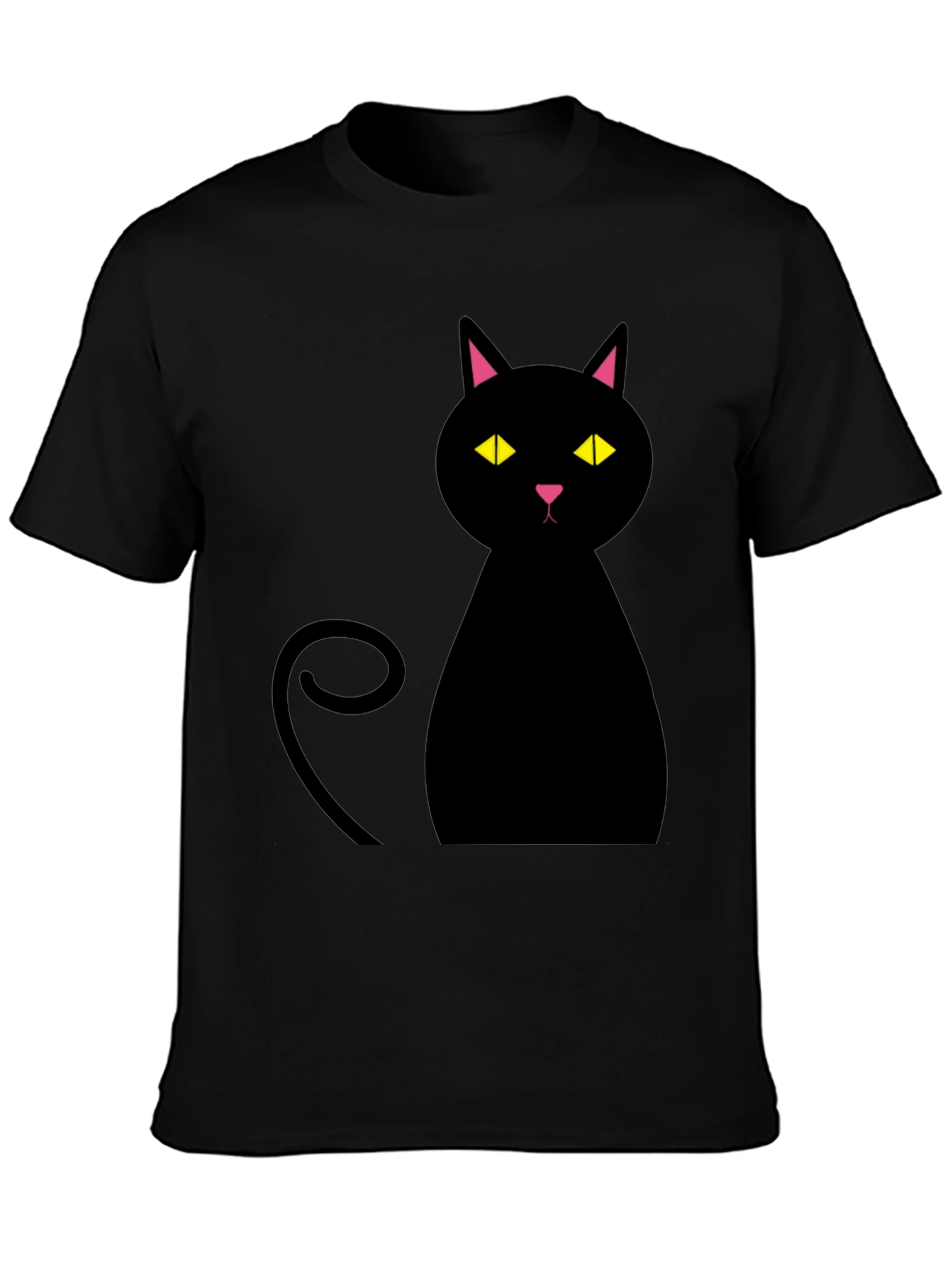 Black Black Cat Graphic T-Shirt - Mens Casual Tee view 3