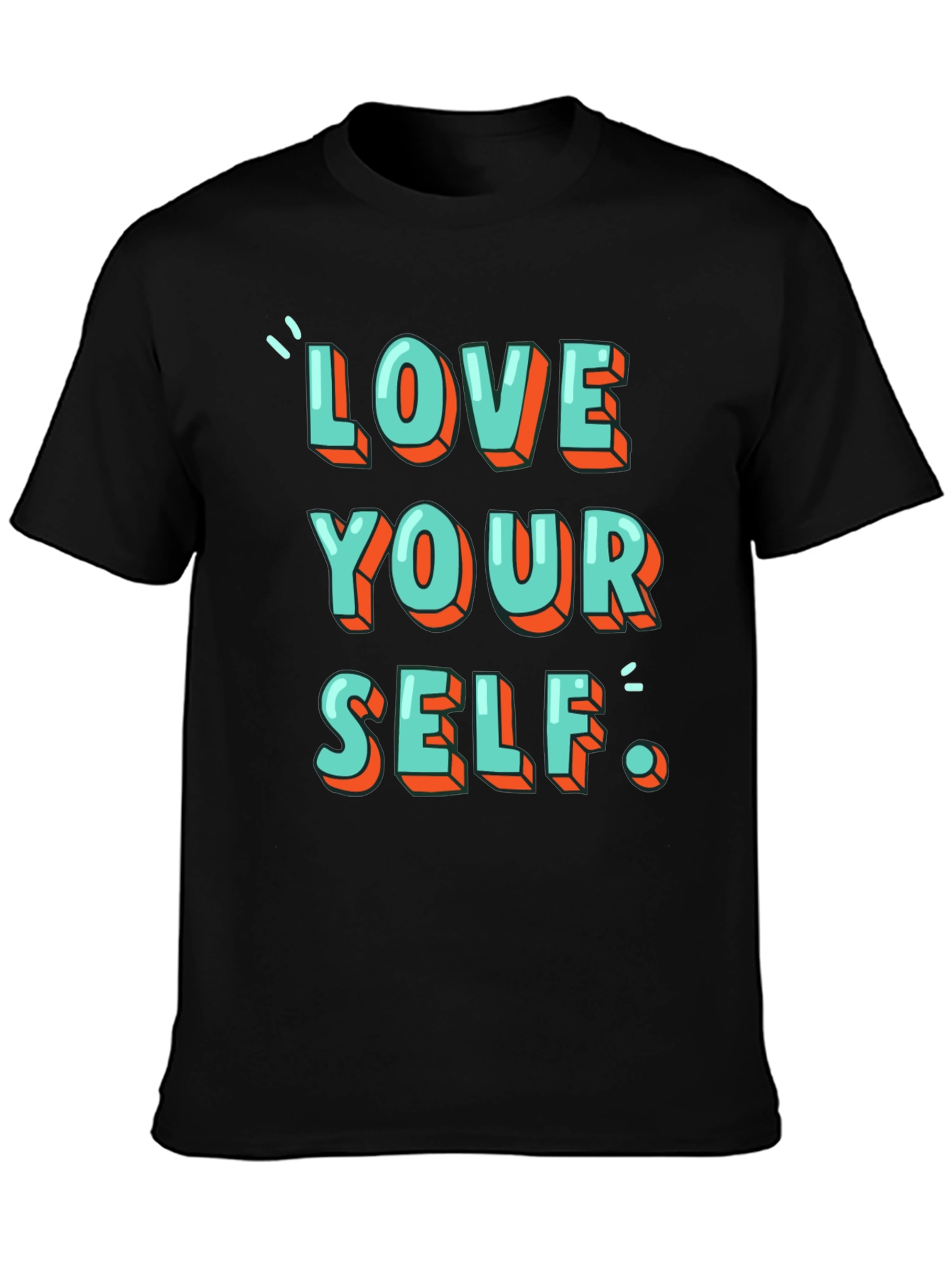 Black Love Yourself Graphic Tee - Black view 3