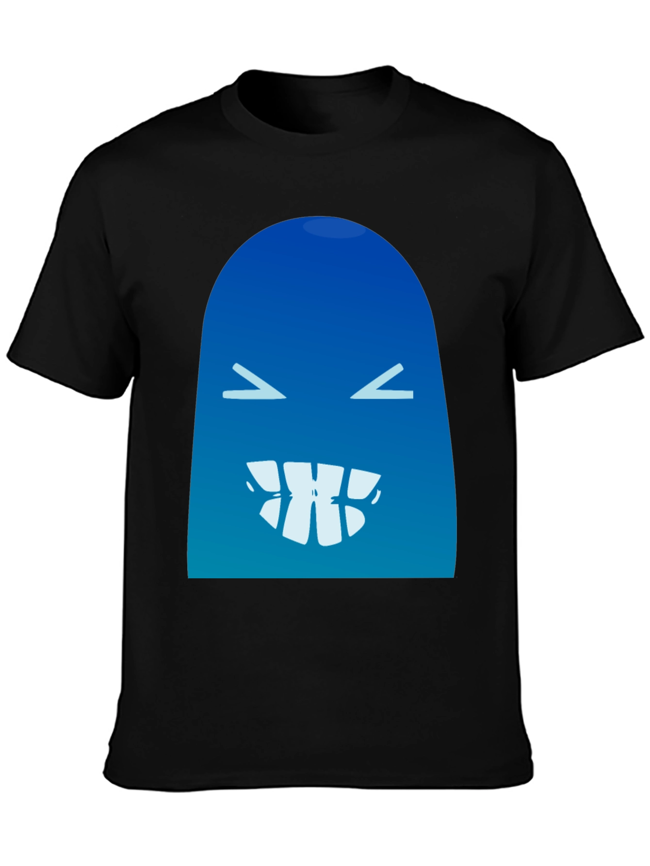 Black Funny Blue Monster Graphic T-Shirt view 3