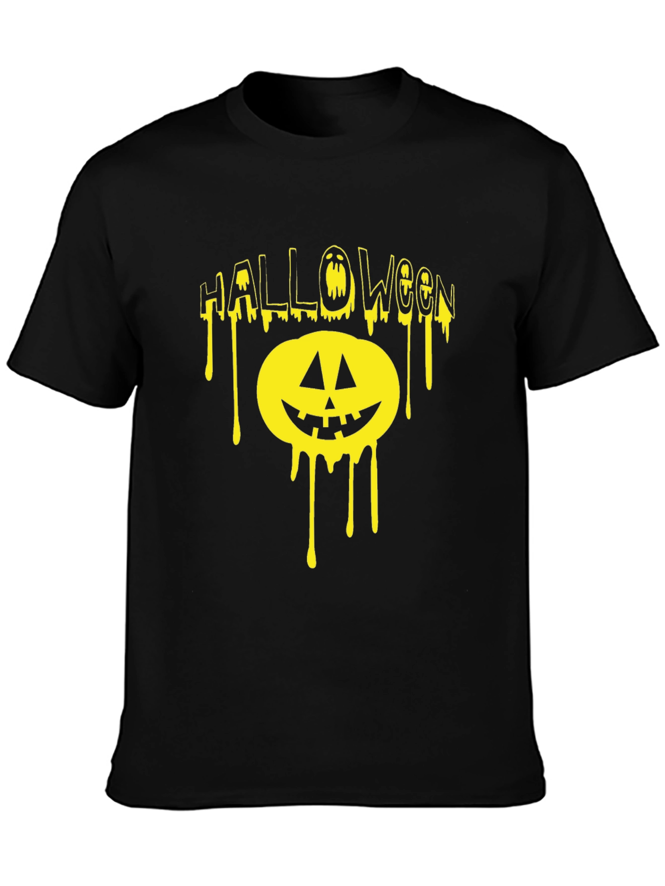 Black Halloween Dripping Pumpkin T-Shirt view 3
