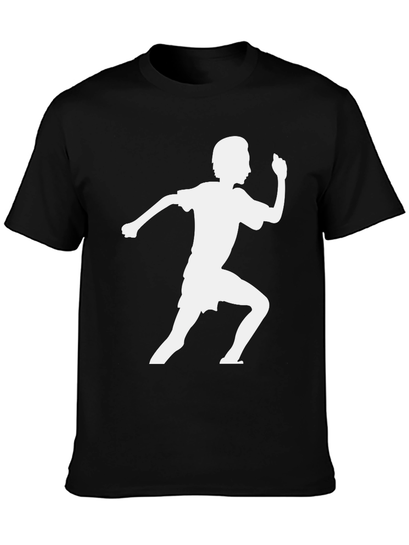 Black Runner Silhouette Graphic Tee - Black Cotton T-Shirt view 3