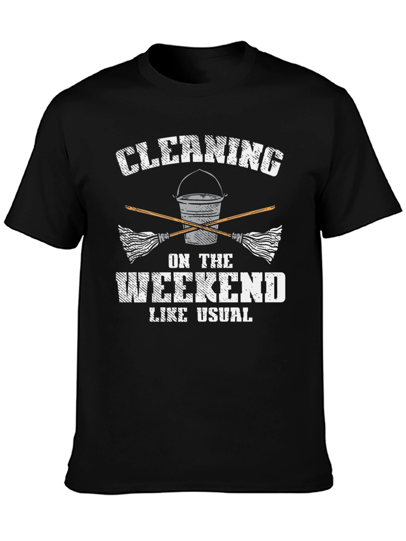 Black Cleaning Weekend T-Shirt view 3