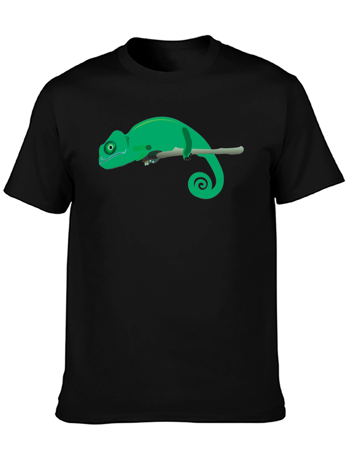Black Chameleon Graphic Tee - Black Cotton T-Shirt view 3