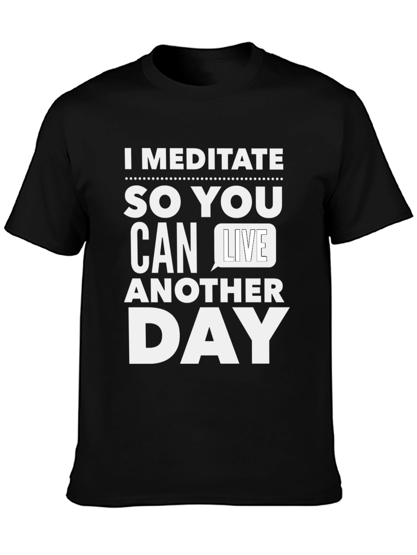 Black Meditate Graphic Tee - Funny Sarcastic T-Shirt view 3